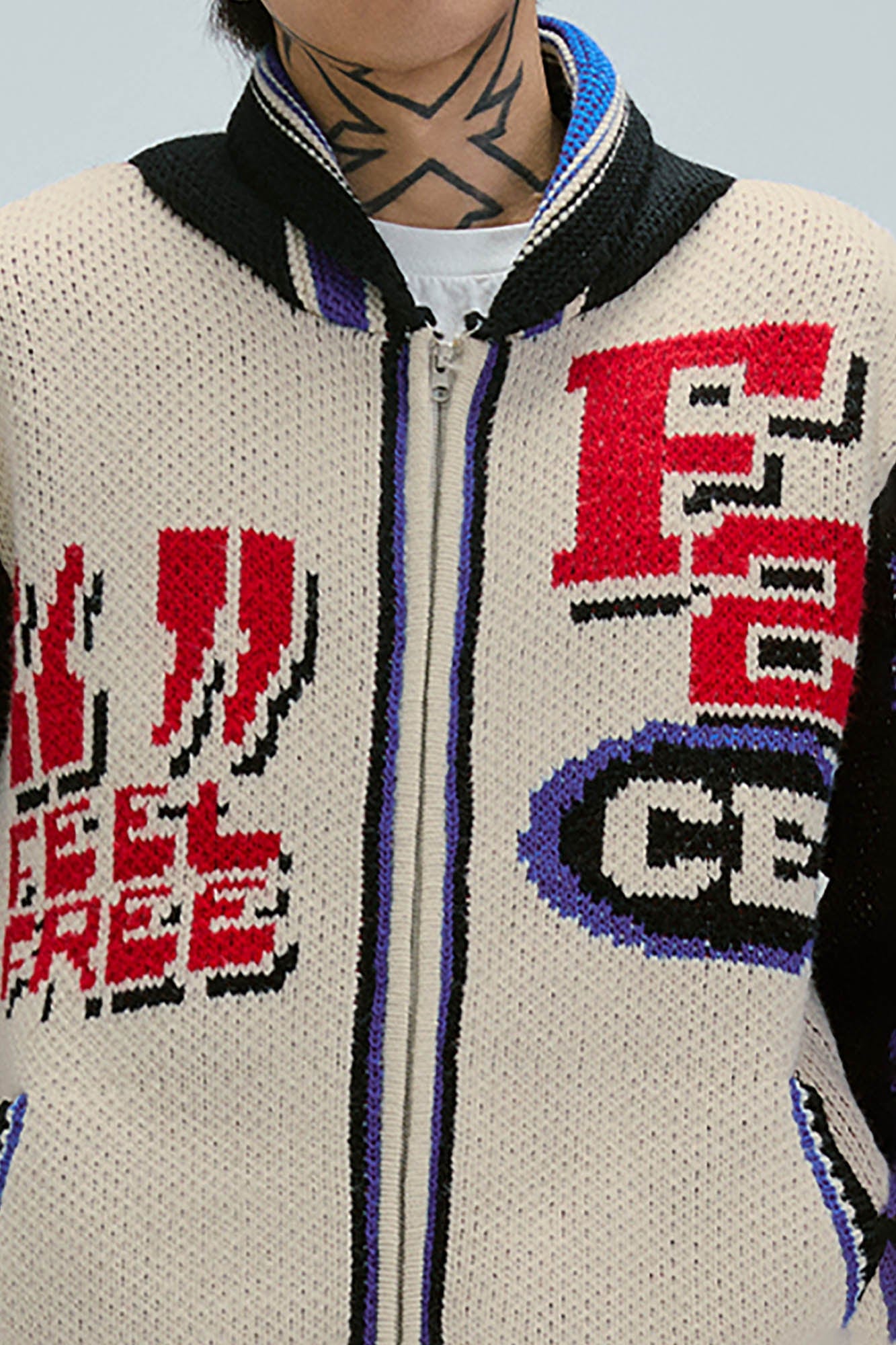 F2CE Jacquard Knit Bomber Jacket, premium urban and streetwear designers apparel on PROJECTISR.com, F2CE