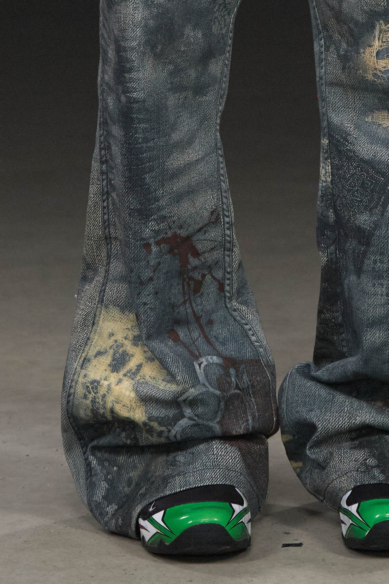 DND4DES Distressed Paisley Bandana Flared Pants, premium urban and streetwear designers apparel on PROJECTISR.com, DND4DES