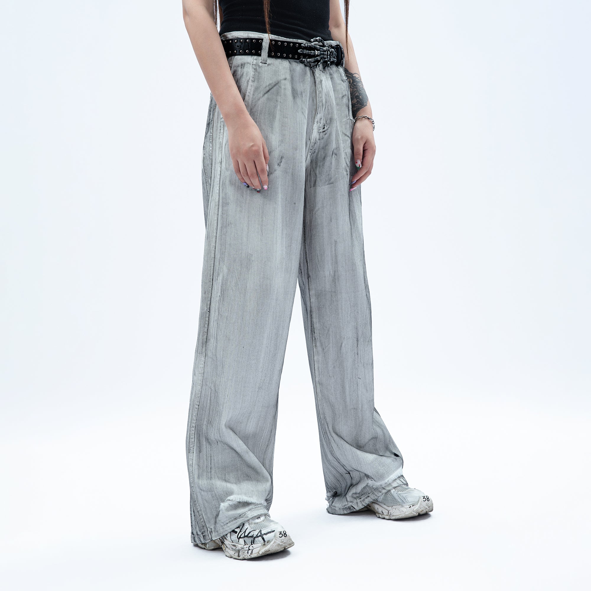 MOGONGSHE Dusty Washed Baggy Jeans