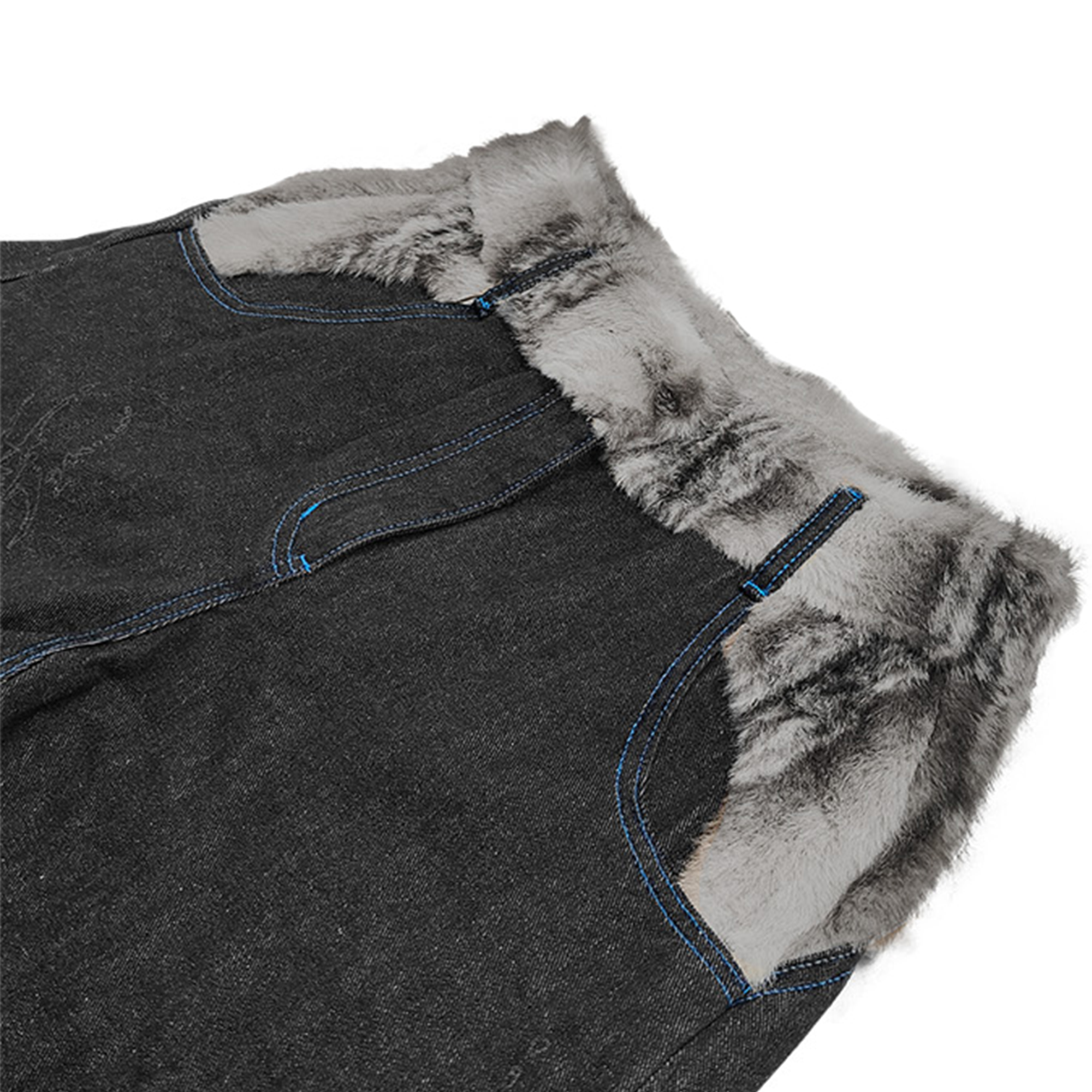 WANNA LAB Laser-Burned Spliced-Waist Jeans
