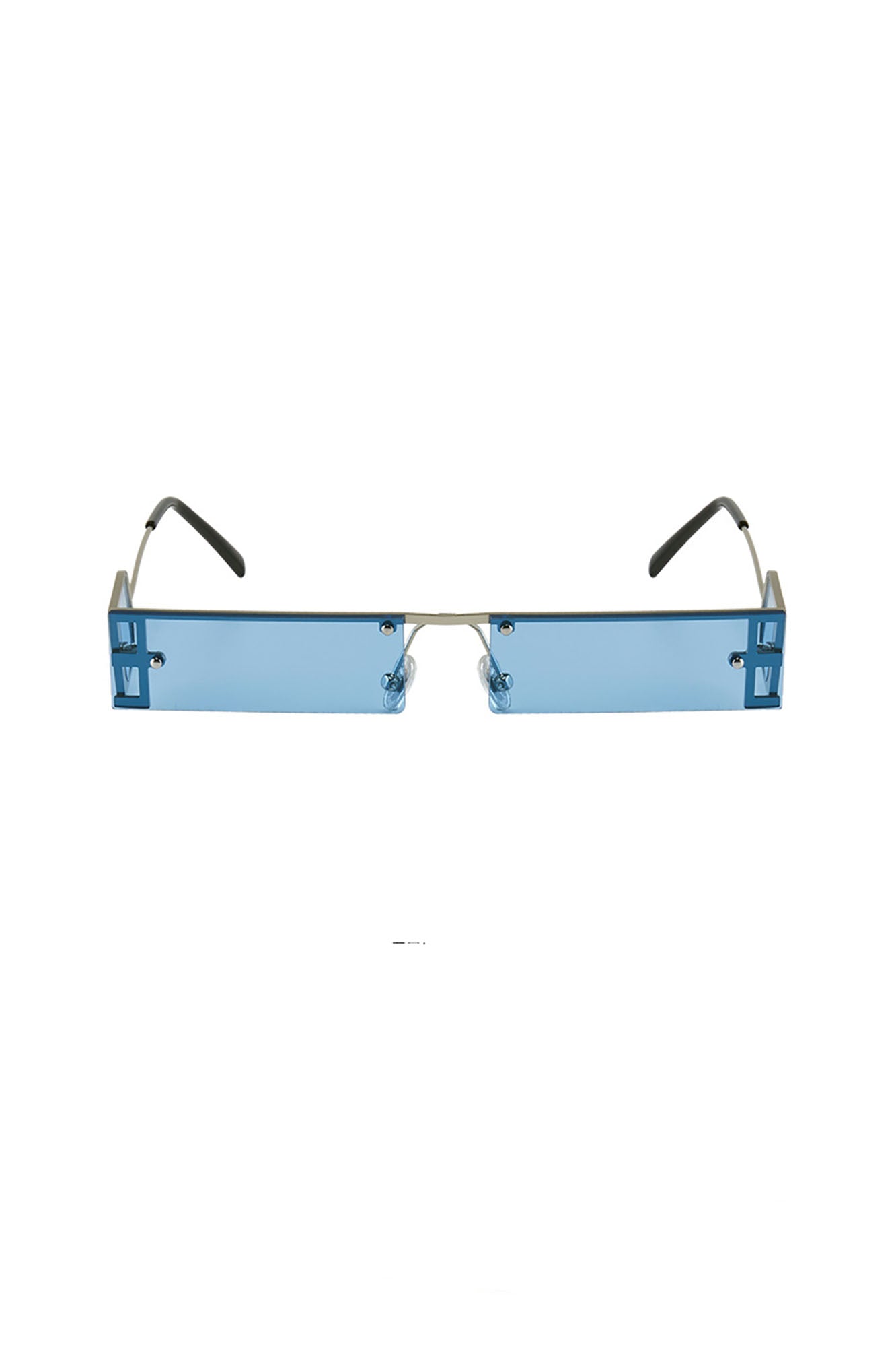 DAMAGE ASIA Rectangle Half-frame Transparent Sunglasses