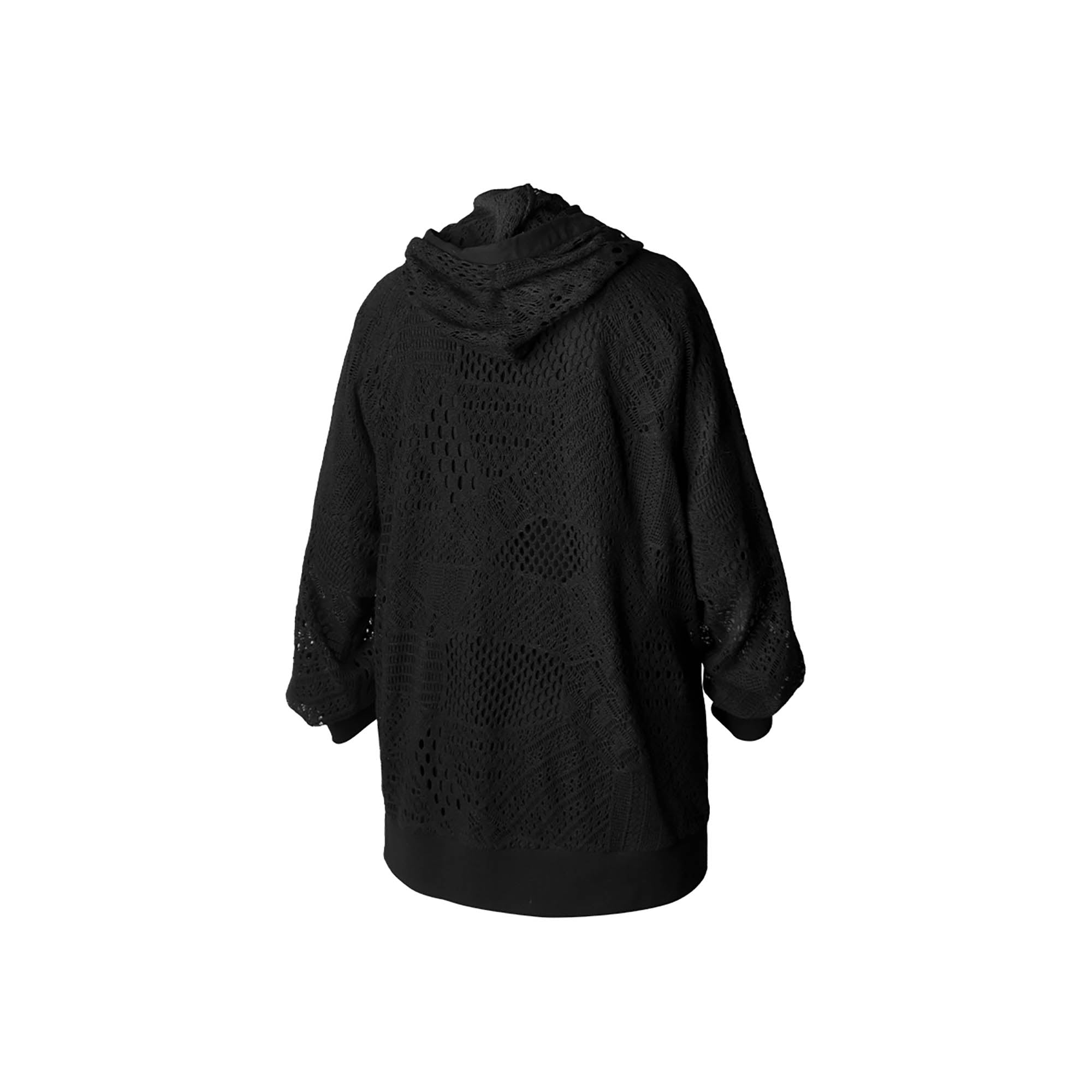 RELABEL Patchwork Crochet Mesh Zip-Up Hoodie, premium urban and streetwear designers apparel on PROJECTISR.com, RELABEL