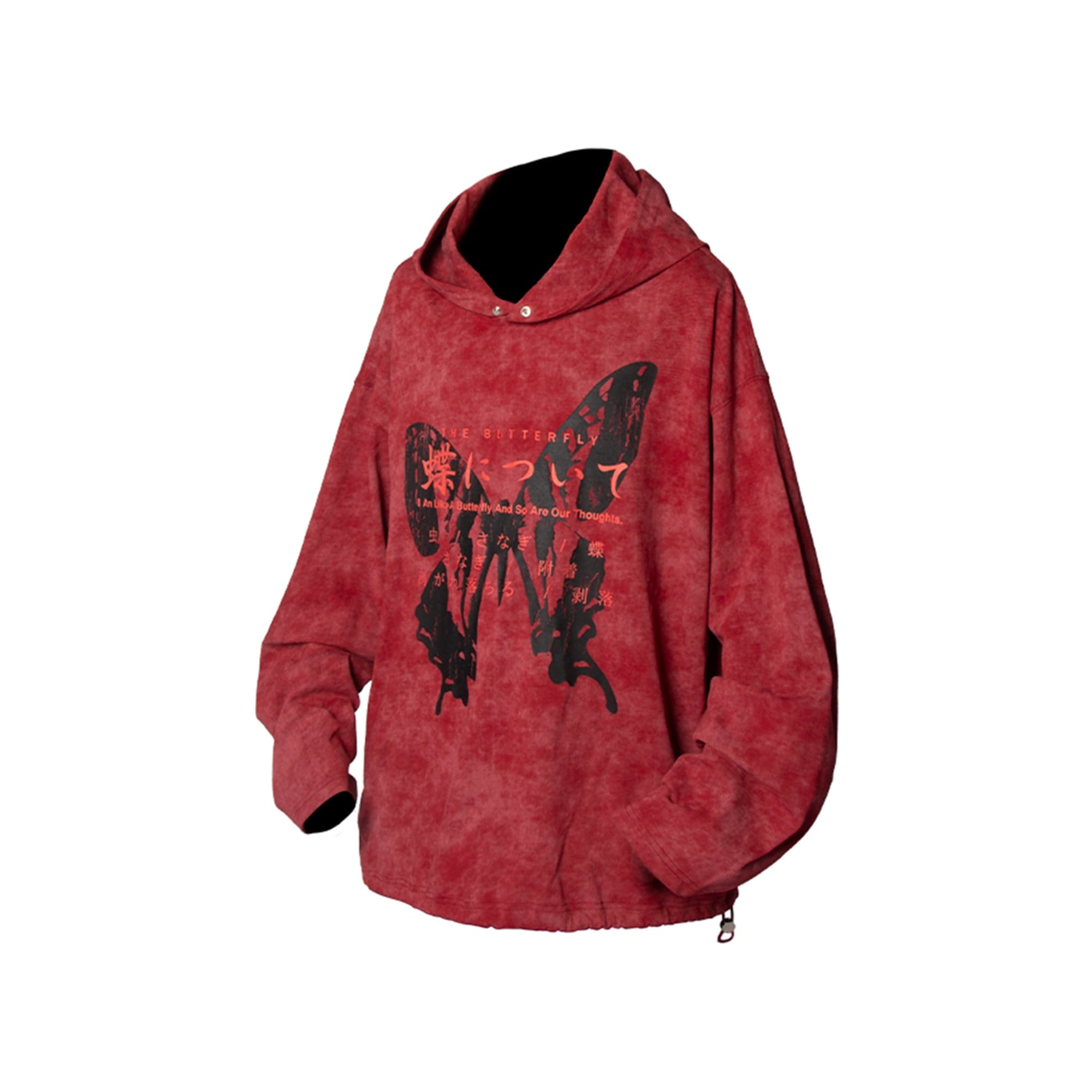 RELABEL Butterfly Buttoned Faded Hoodie, premium urban and streetwear designers apparel on PROJECTISR.com, RELABEL