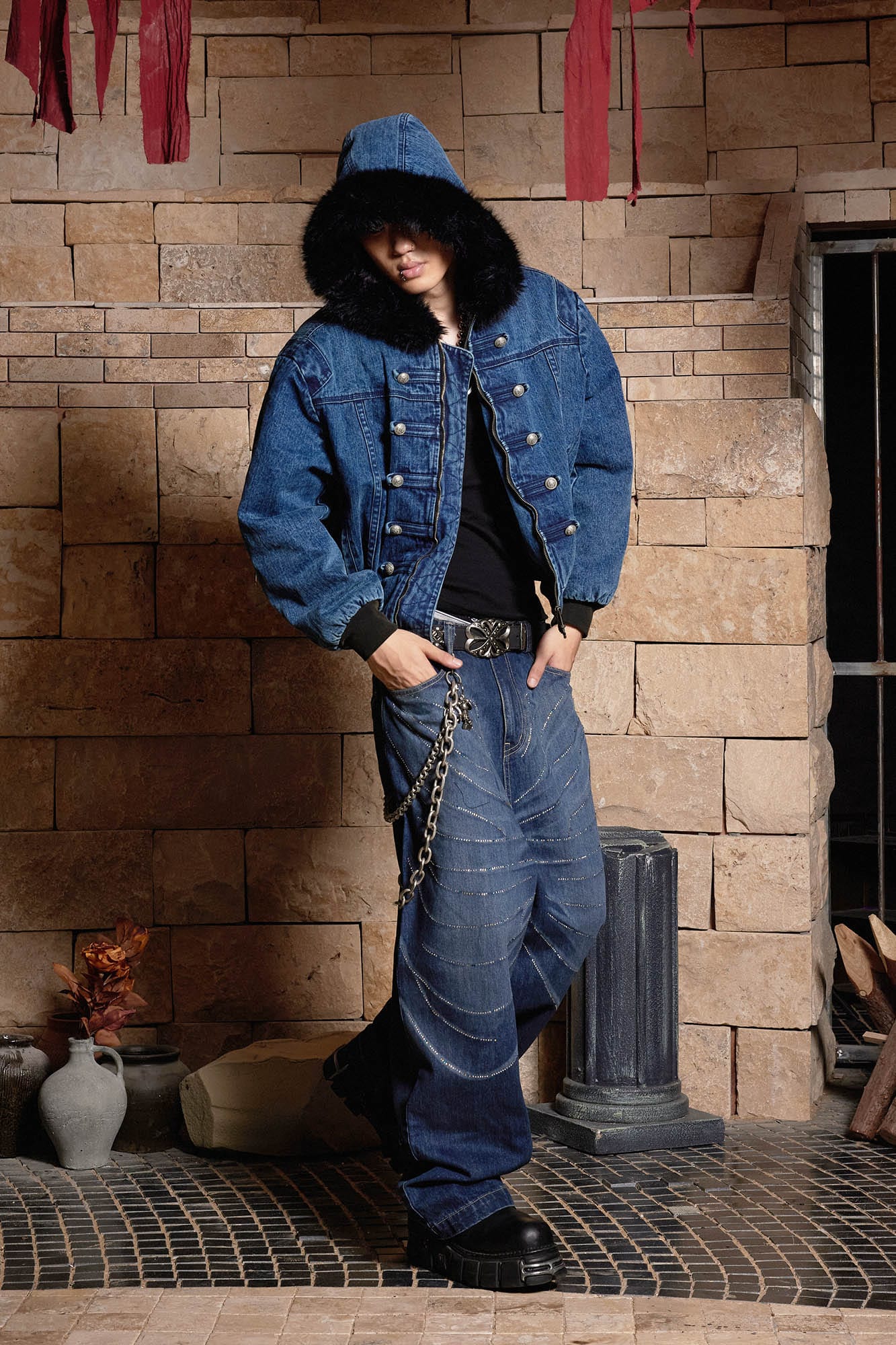 DND4DES Diamond Array Baggy Jeans, premium urban and streetwear designers apparel on PROJECTISR.com, DND4DES