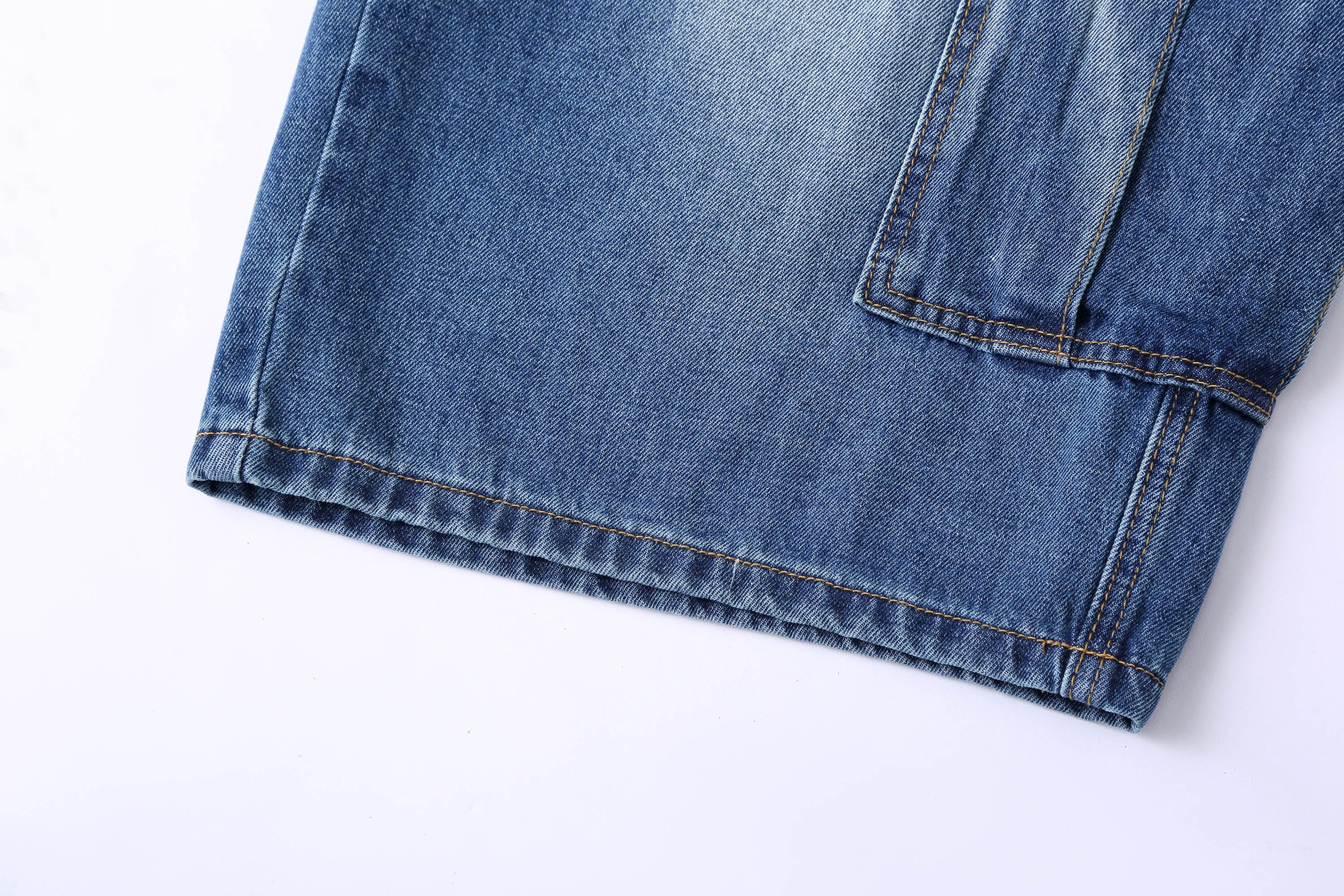 CLP Retro Multi-Pocket Knee-Length Denim Shorts, premium urban and streetwear designers apparel on PROJECTISR.com, CLP