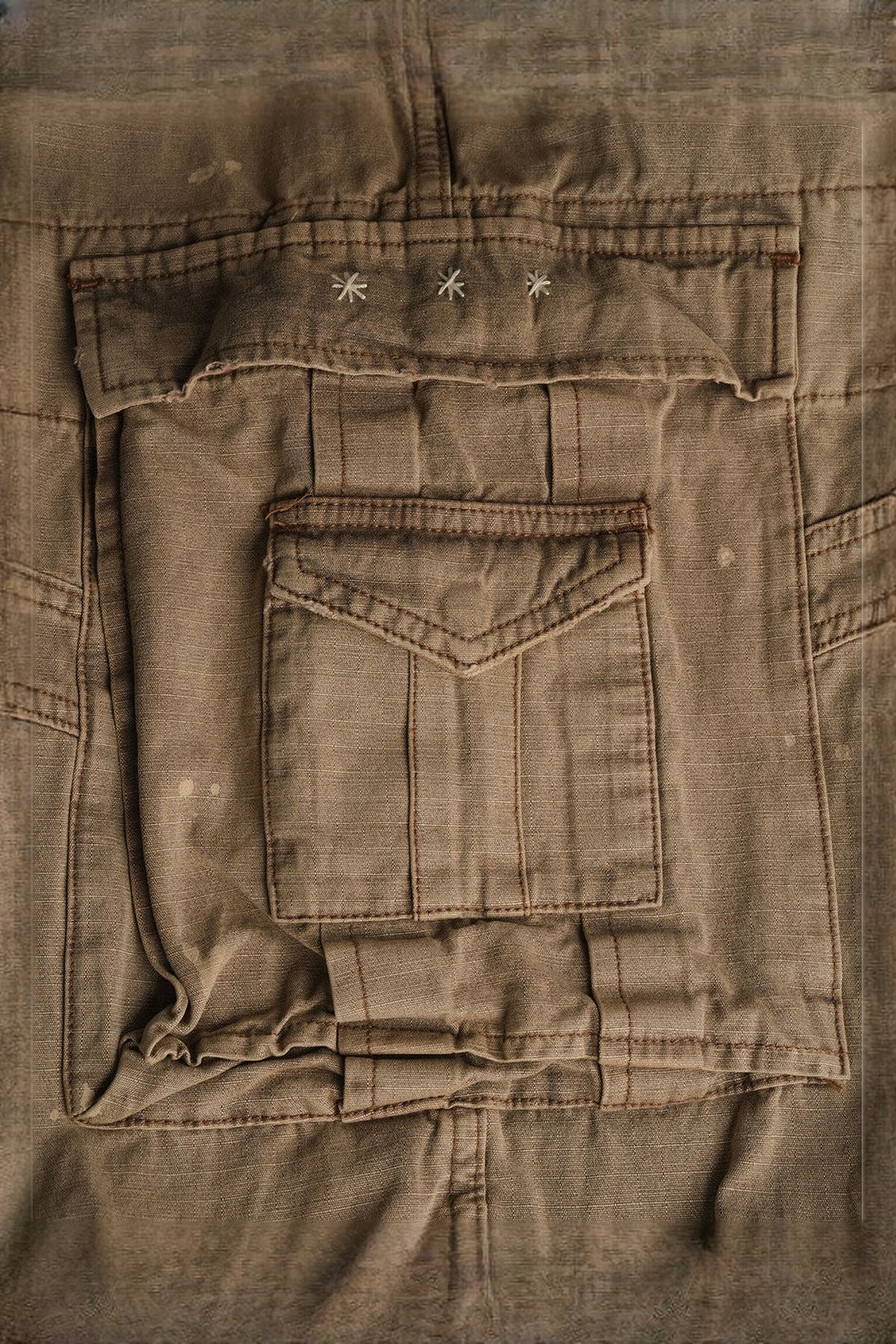 NEIGBORL Paint-Splattered Multi-Pocket Retro Cargo Pants — detail