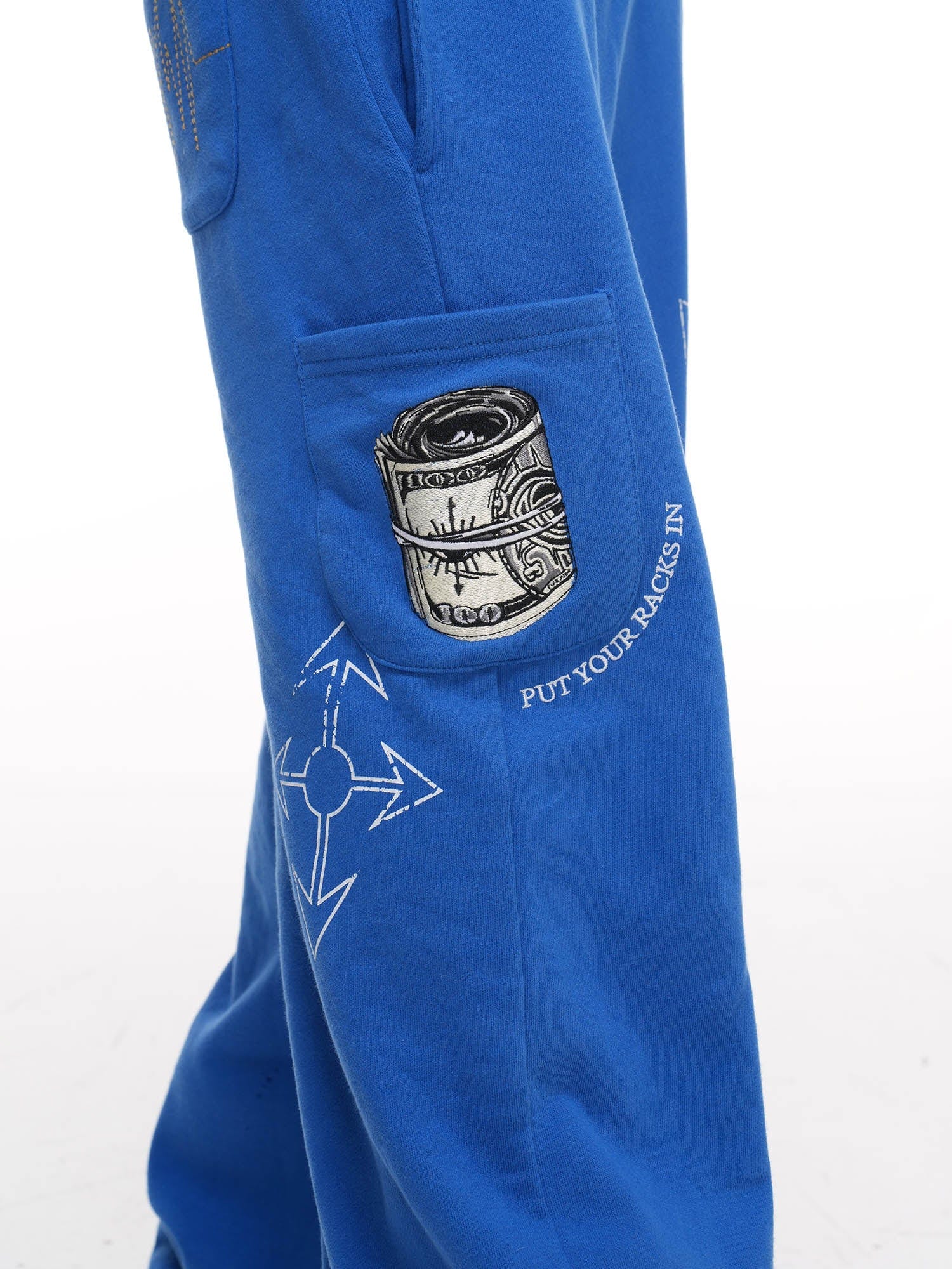 PHANTOMHUNTER Double-Waist Graphics Embroidered Baggy Sweatpants