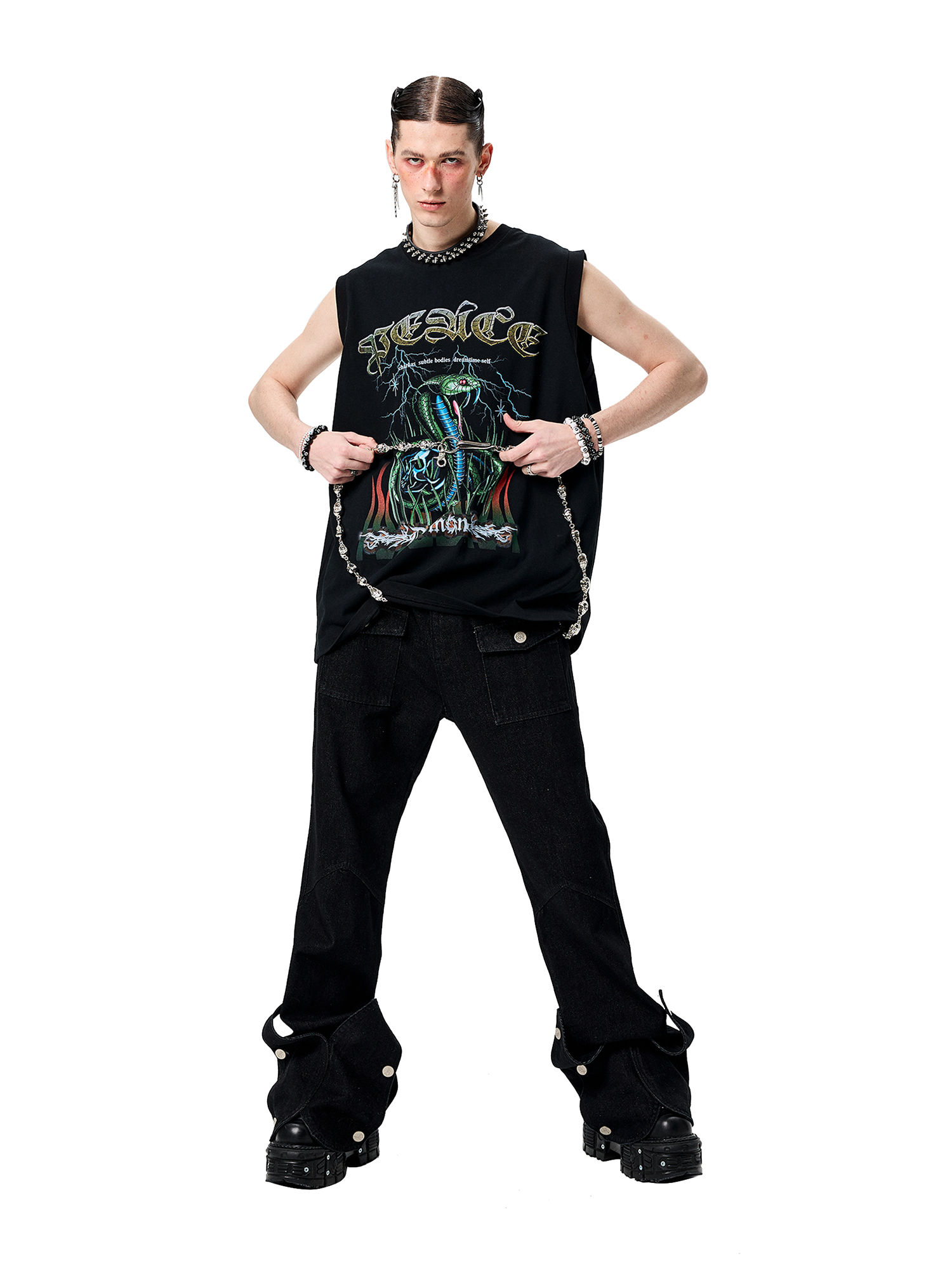 ERISSTOFF Sepultura Cobra Graphic Oversized Tank Top