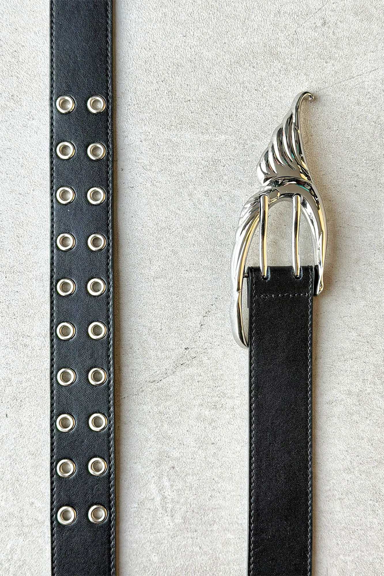 WHISTLEHUNTER Studded Gloss Leather Belt, premium urban and streetwear designers apparel on PROJECTISR.com, WHISTLEHUNTER