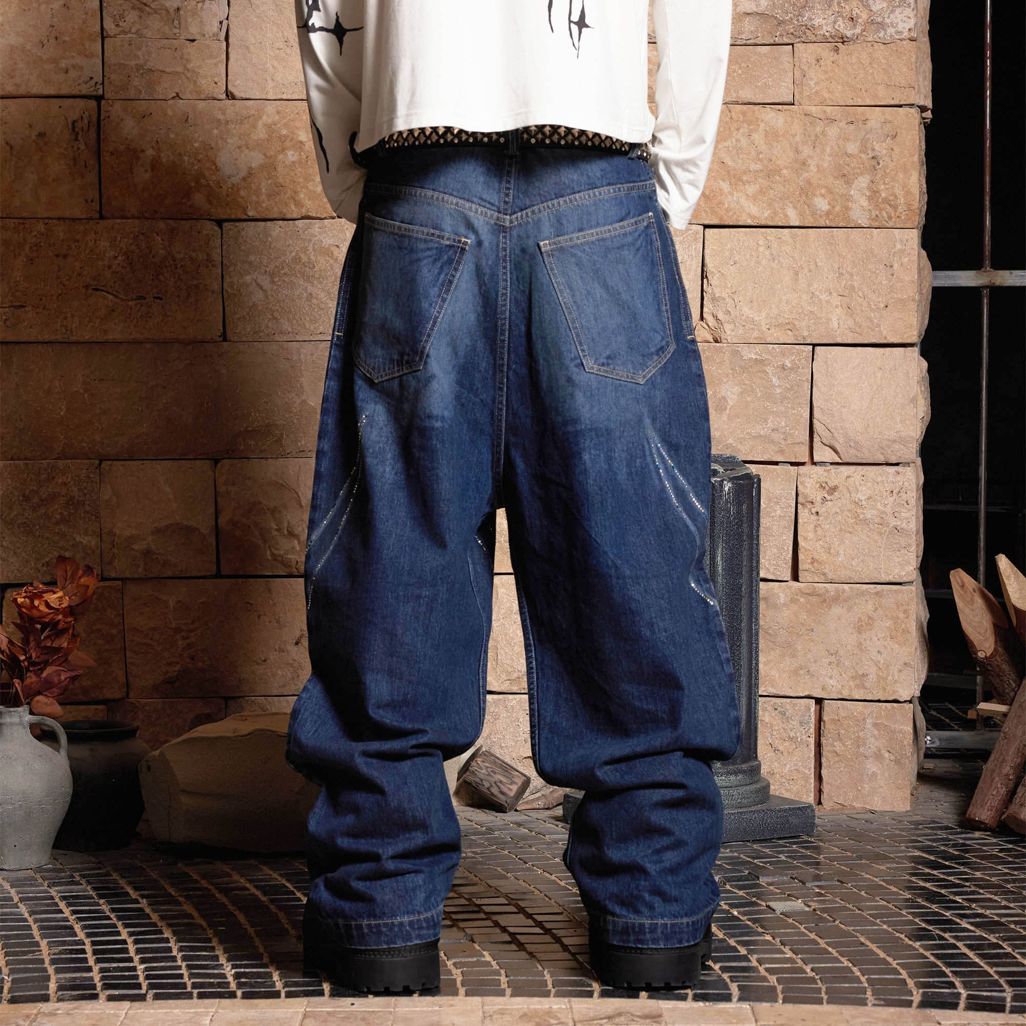 DND4DES Diamond Array Baggy Jeans, premium urban and streetwear designers apparel on PROJECTISR.com, DND4DES