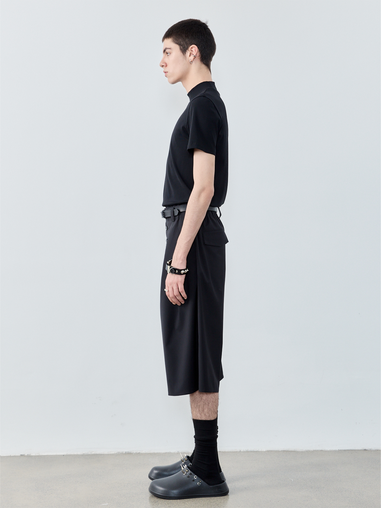 GRAINMUSTARD High-Waist Pleated Wool-Blend Cropped Trousers