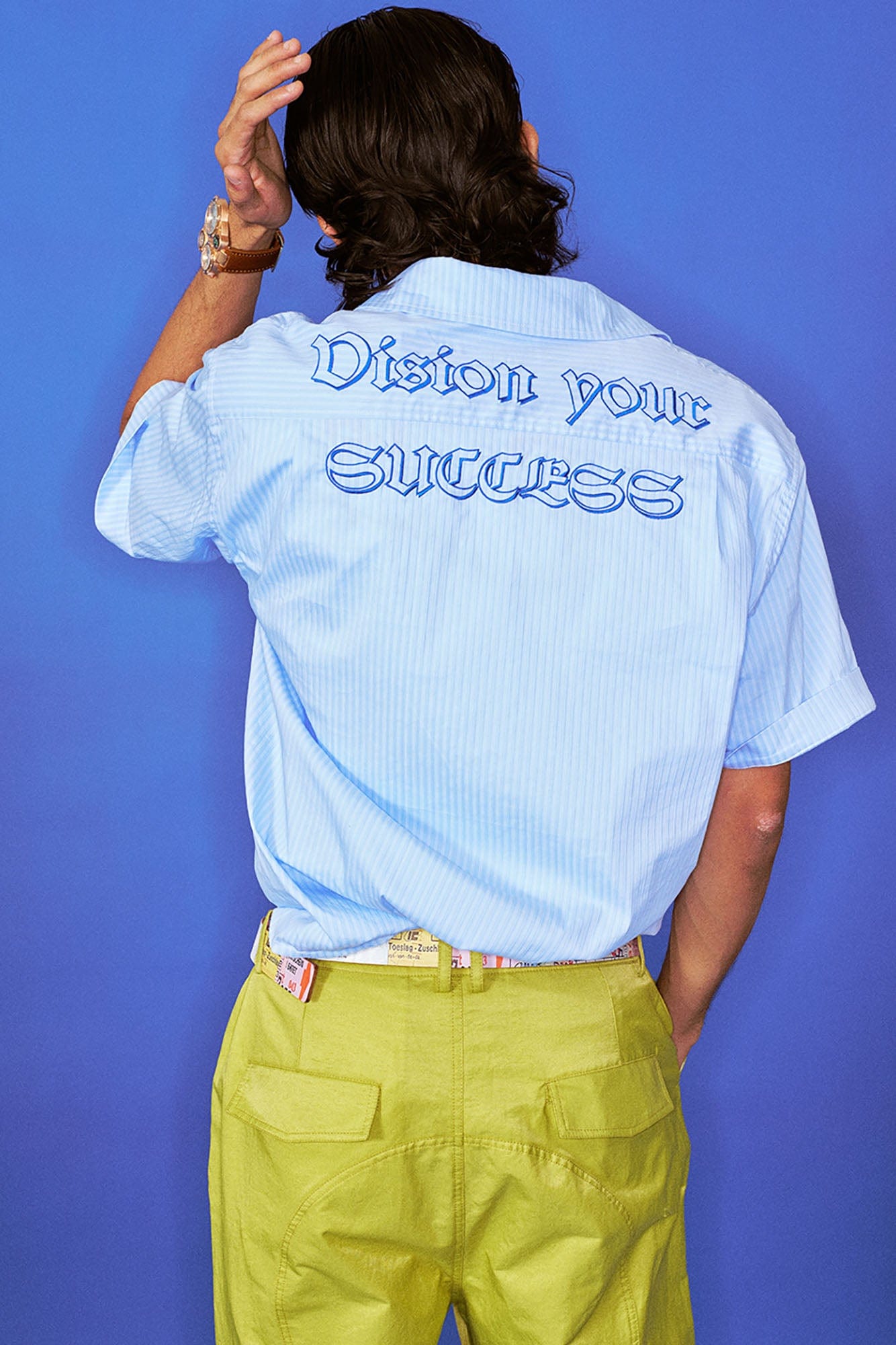 TRECLUB Vision your Success Pinstriped Half Shirt, premium urban and streetwear designers apparel on PROJECTISR.com, TRECLUB