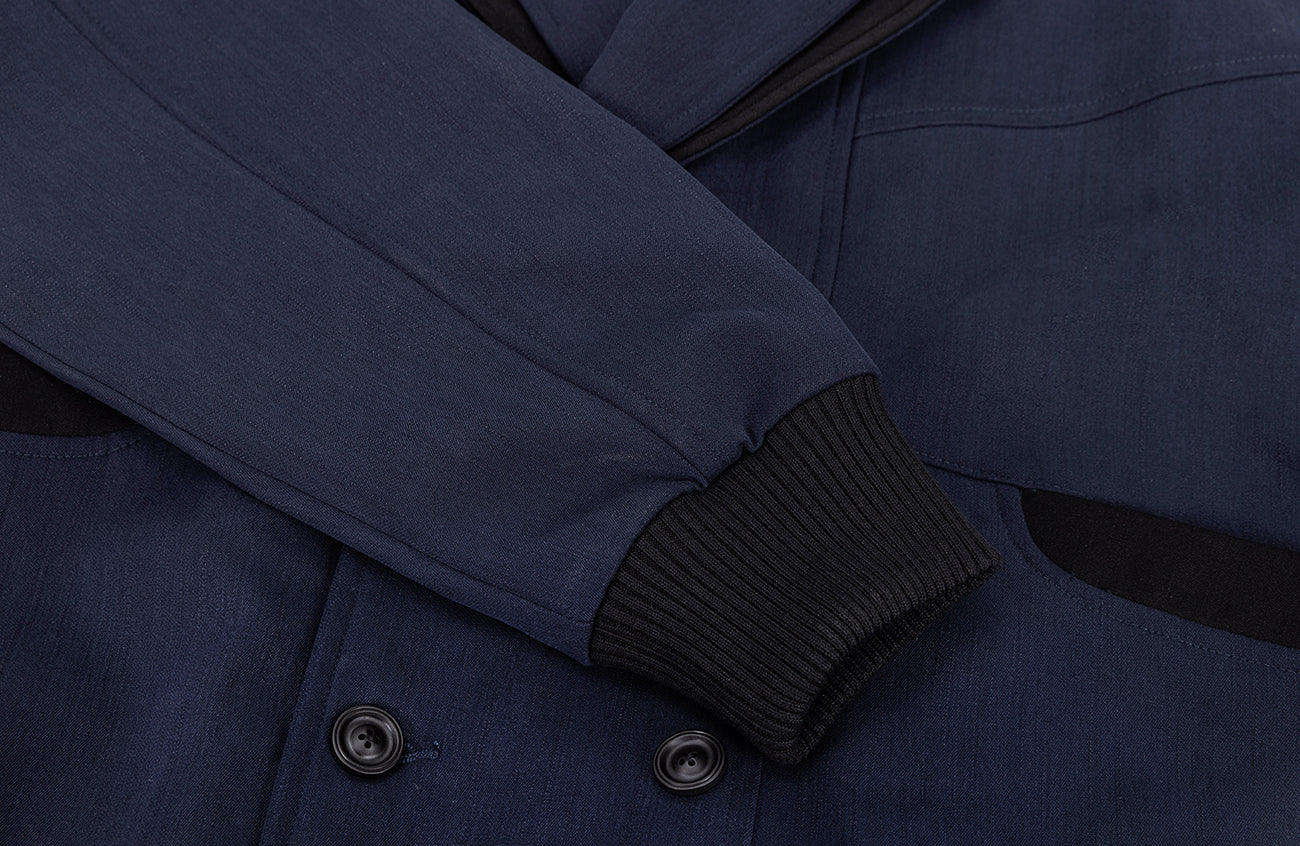 ESAIAS Paneled Double-Lapel Bomber Jacket