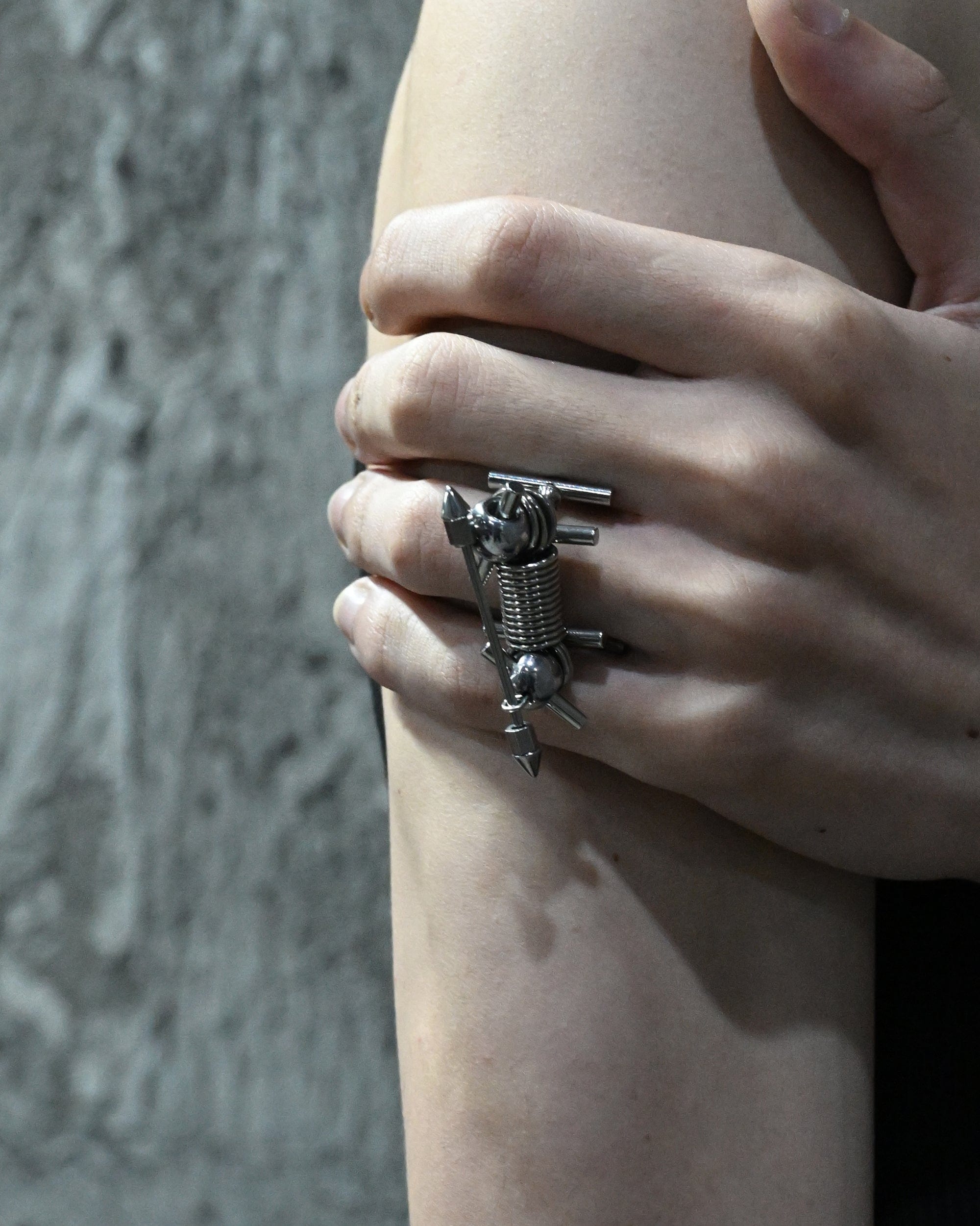 ILLUSORY Ex Machina Adjustable Rivet Ring, premium urban and streetwear designers apparel on PROJECTISR.com, ILLUSORY