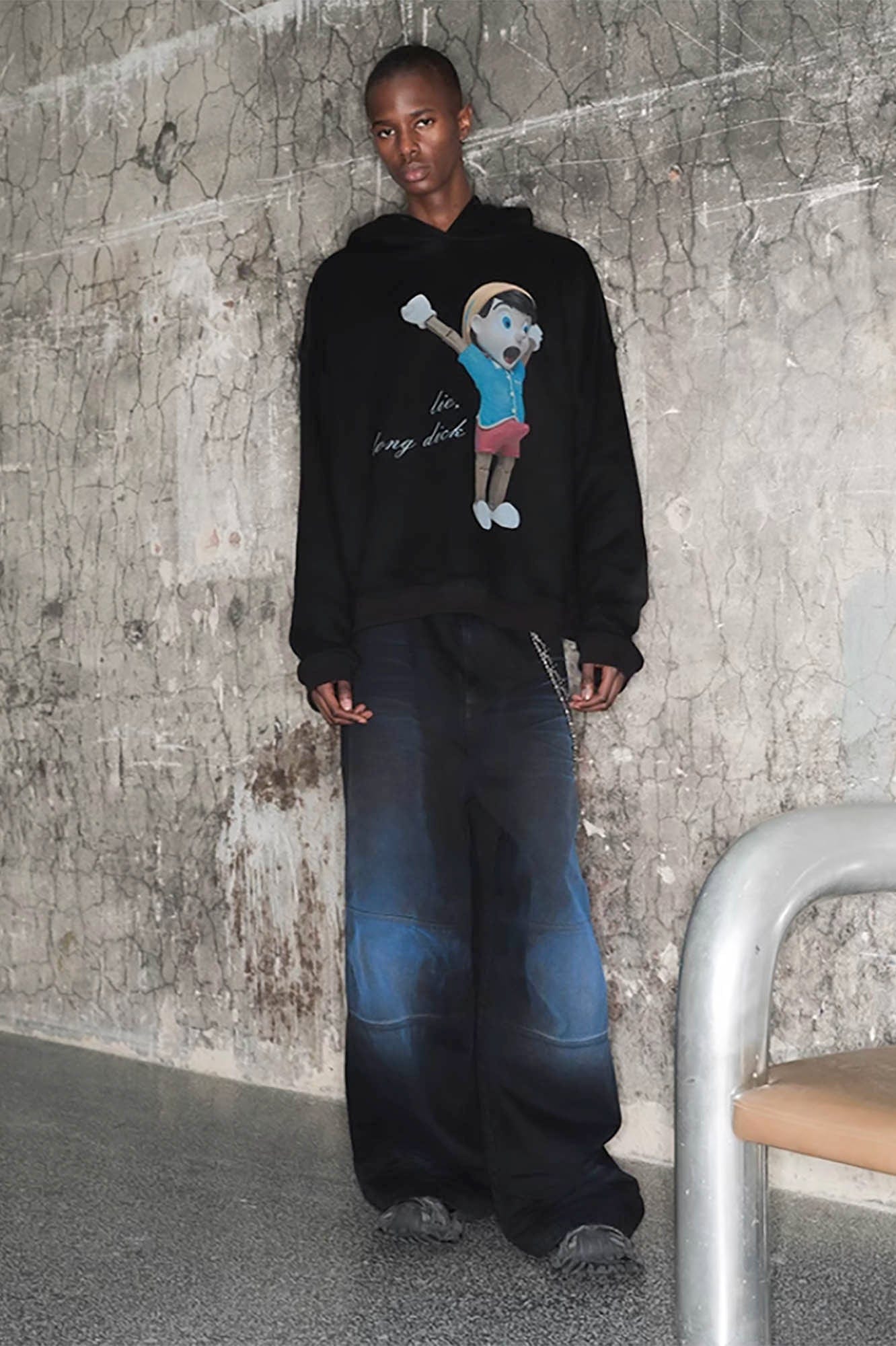 TRIANGLE PROJECT Faded Wide-Leg Denim Pants, premium urban and streetwear designers apparel on PROJECTISR.com, TRIANGLE PROJECT