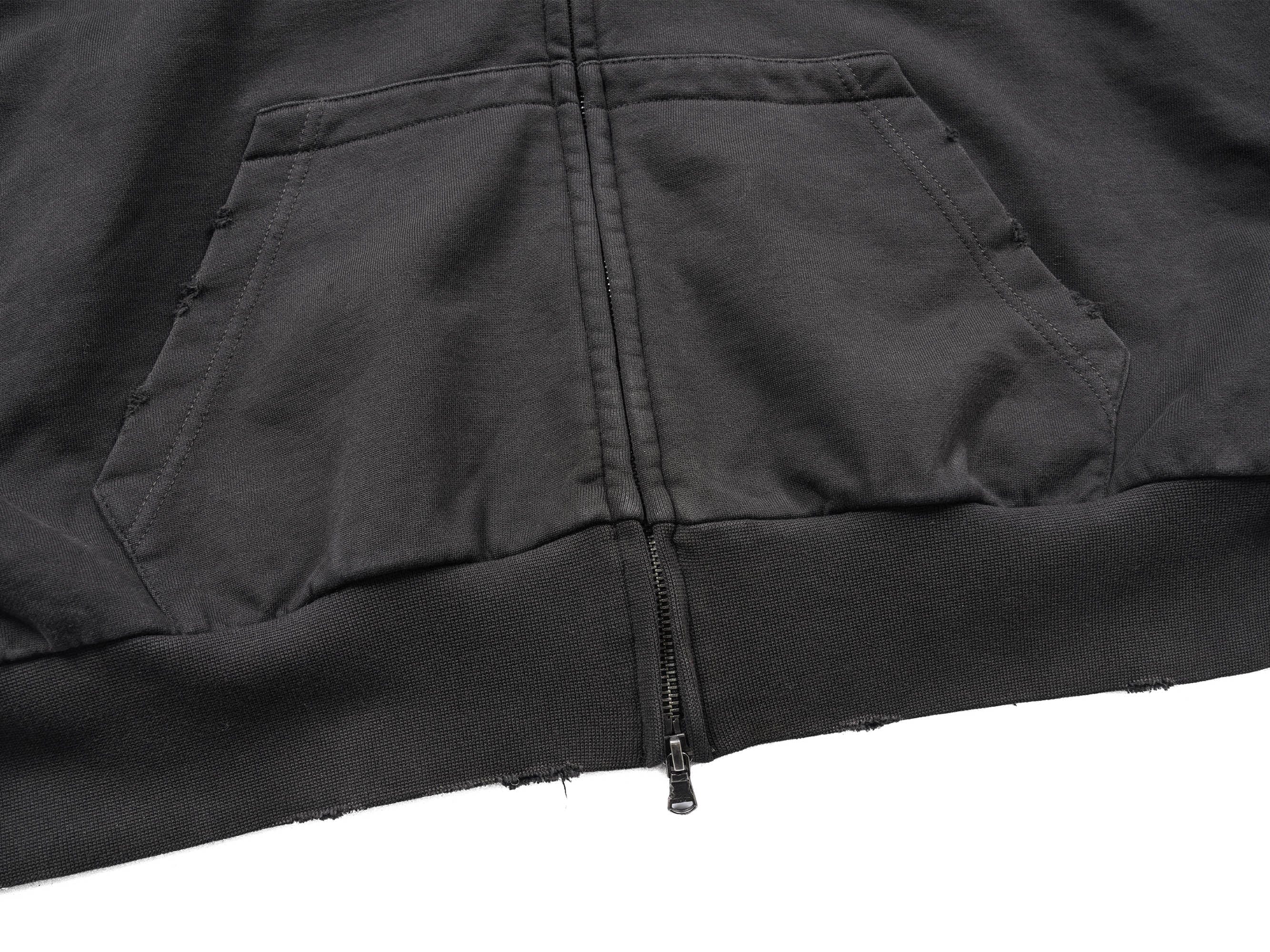 UNDERWATER Distressed Spliced Fallen Armor Zip-Up Hoodie, premium urban and streetwear designers apparel on PROJECTISR.com, UNDERWATER