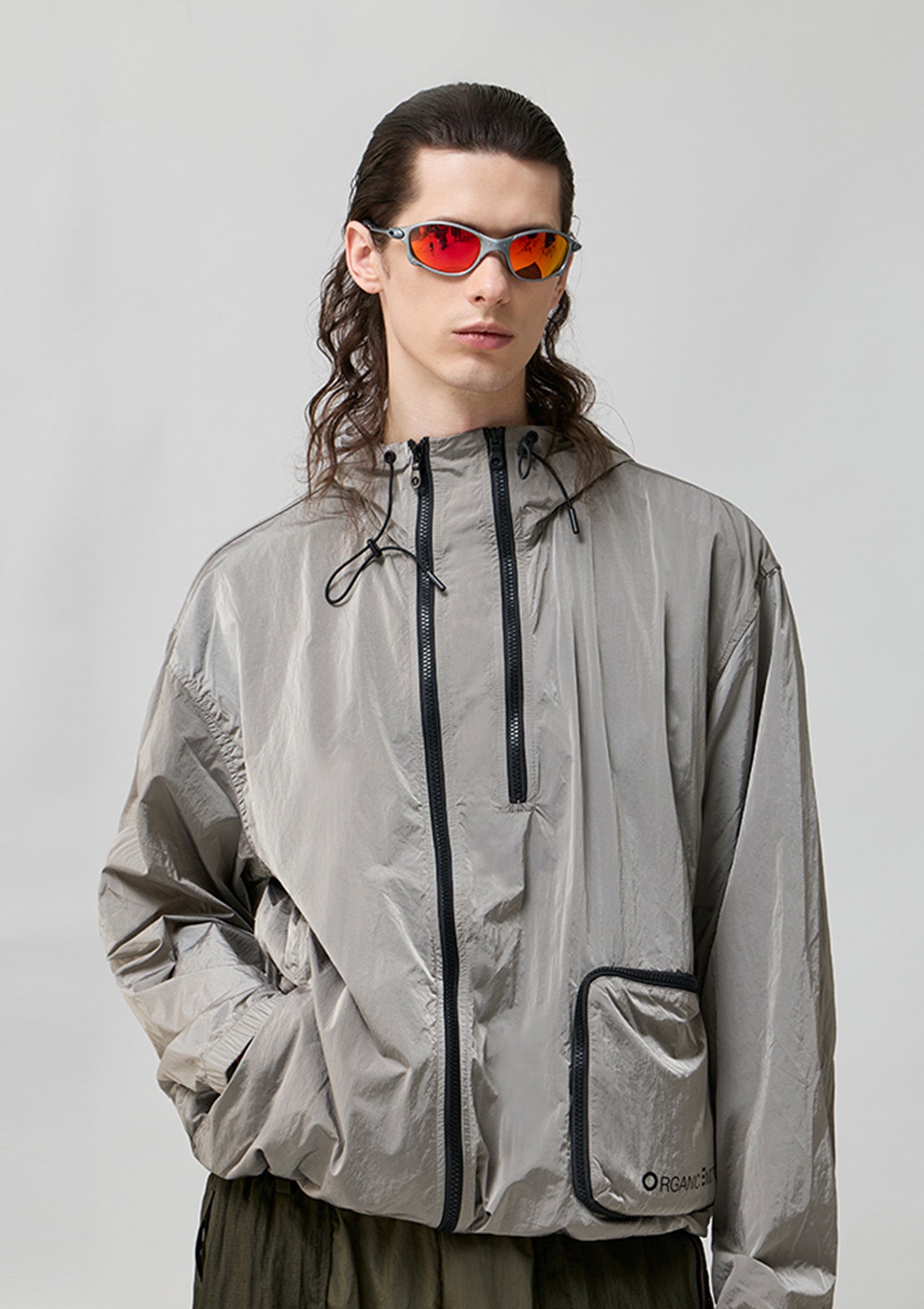 ORGANIC EMOTION Packable Utility UV Protection Hooded Windbreaker, premium urban and streetwear designers apparel on PROJECTISR.com, ORGANIC EMOTION