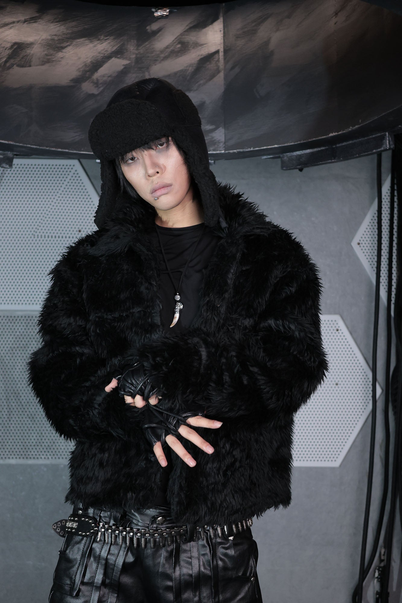 SSIN7 Feral Fuzzy Faux Fur Jacket