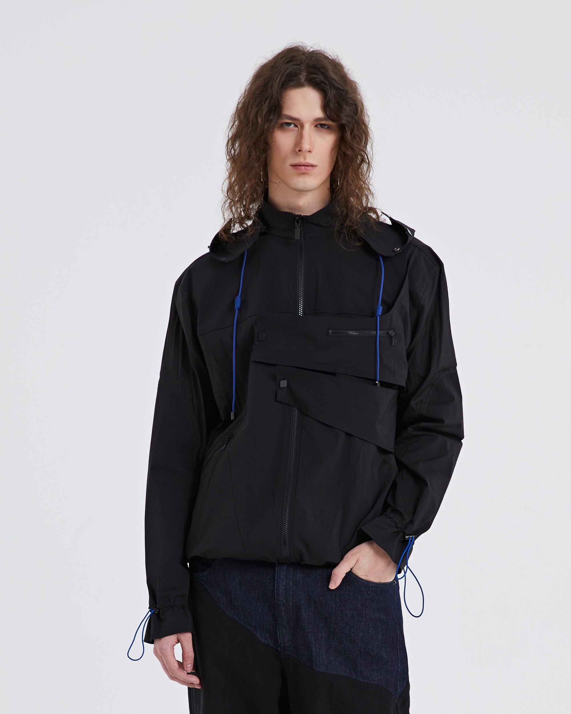 ORGANIC EMOTION Modern Drawstring Asymmetrical Jacket