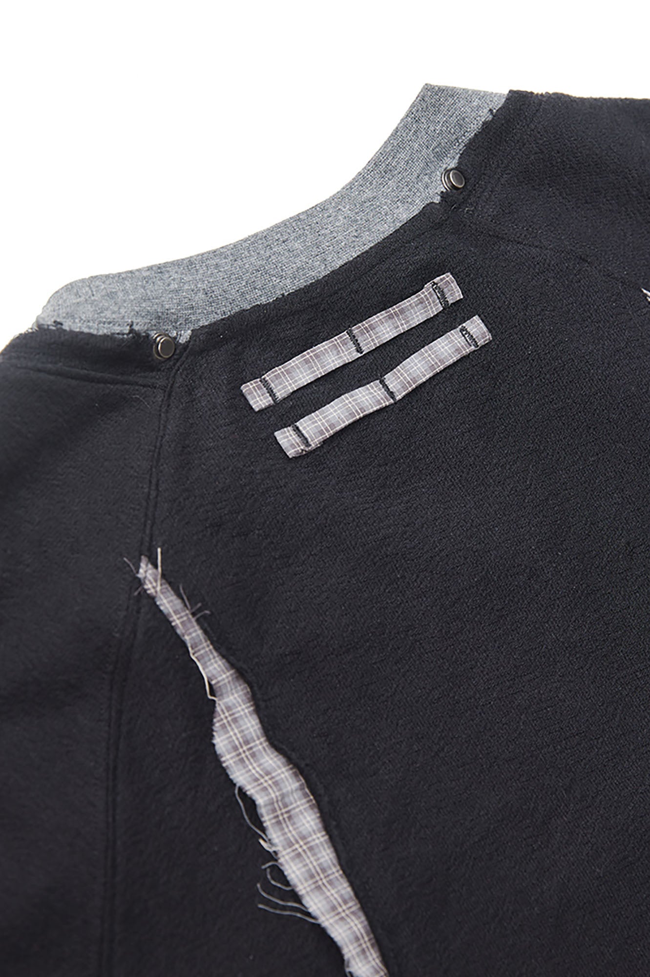 RELABEL Detachable Snood Hood Spliced Long-Sleeve Tee