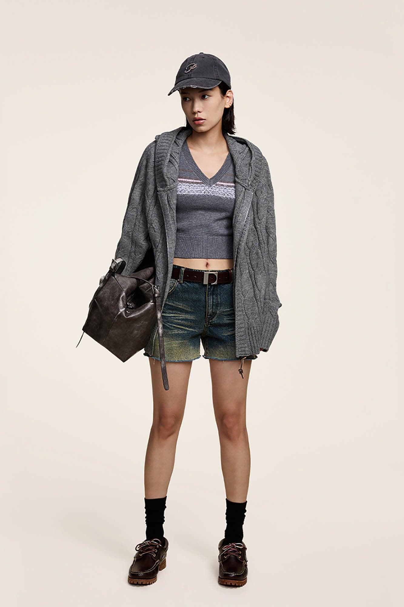 OPICLOTH Cable-Knit Zip-Up Hooded Cardigan, premium urban and streetwear designers apparel on PROJECTISR.com, OPICLOTH