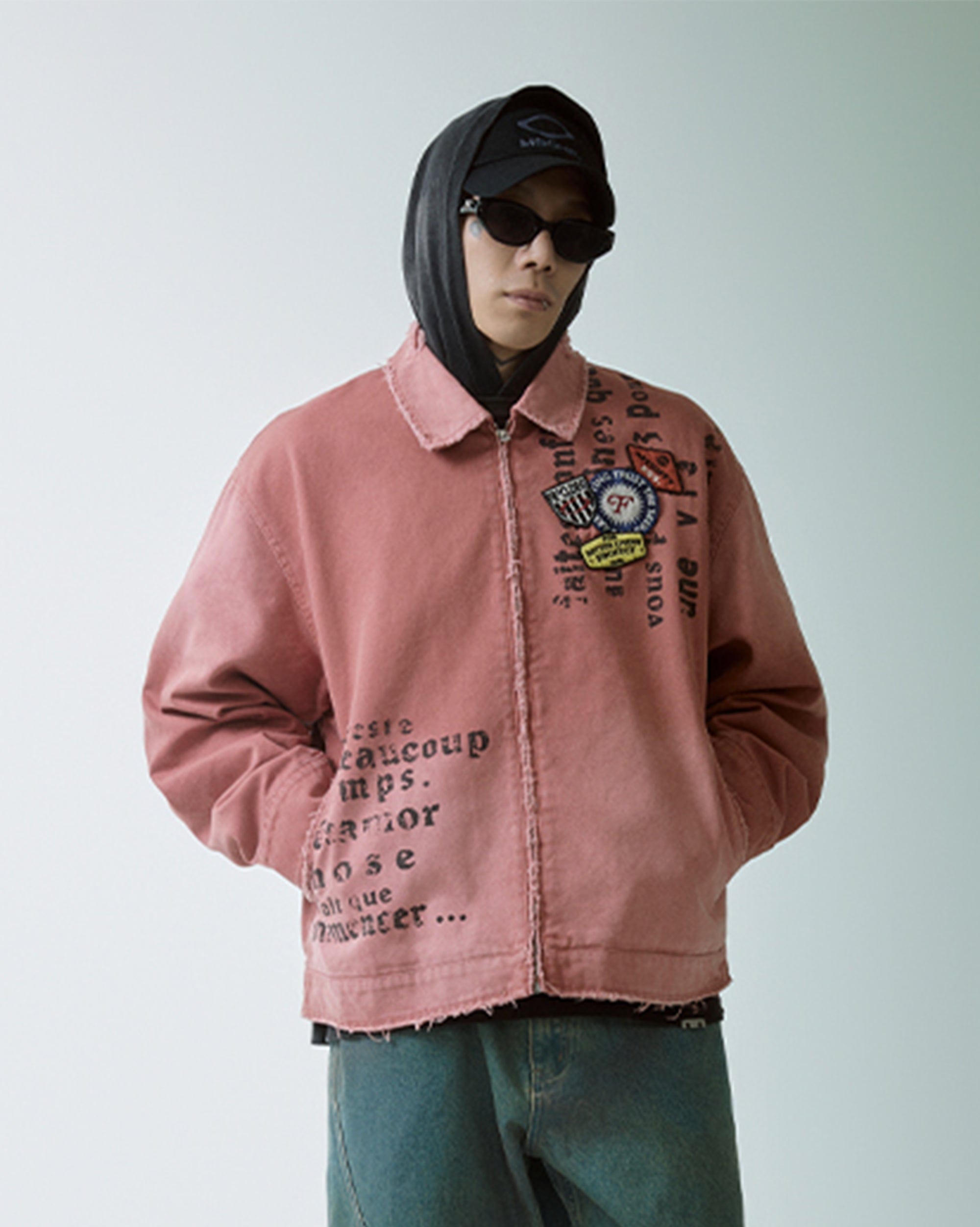 F2CE Distressed Badge Patchwork Jacket, premium urban and streetwear designers apparel on PROJECTISR.com, F2CE