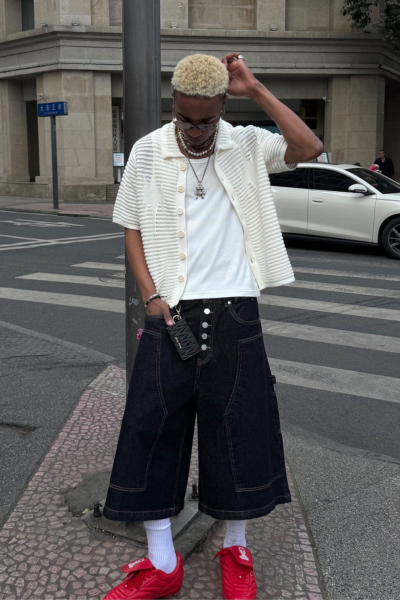 STEEPC Double-Knee Raw Denim Short, premium urban and streetwear designers apparel on PROJECTISR.com, STEEPC