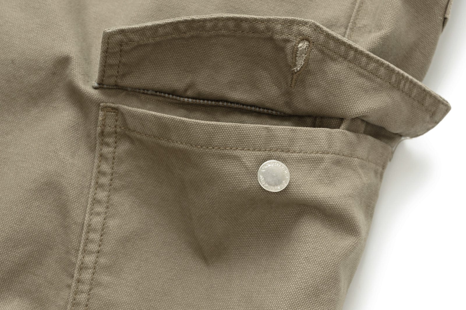 OKAYTHXBYE Washed Button Flap-Pocket Cargo Pants, premium urban and streetwear designers apparel on PROJECTISR.com, OKAYTHXBYE