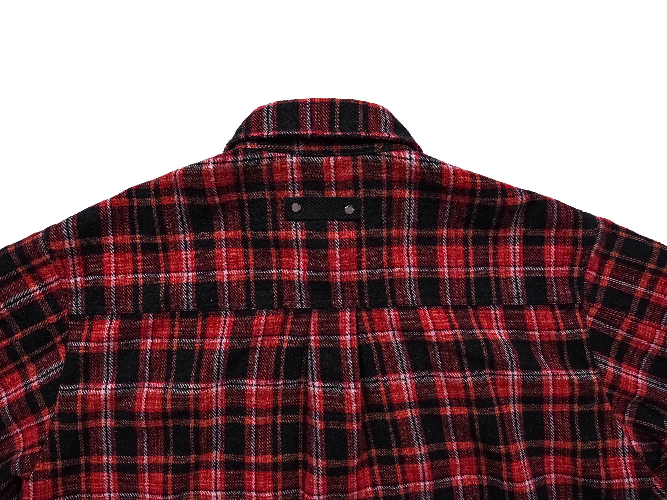 UNDERWATER Crimson Ruin Distressed Plaid Shirt Jacket, premium urban and streetwear designers apparel on PROJECTISR.com, UNDERWATER