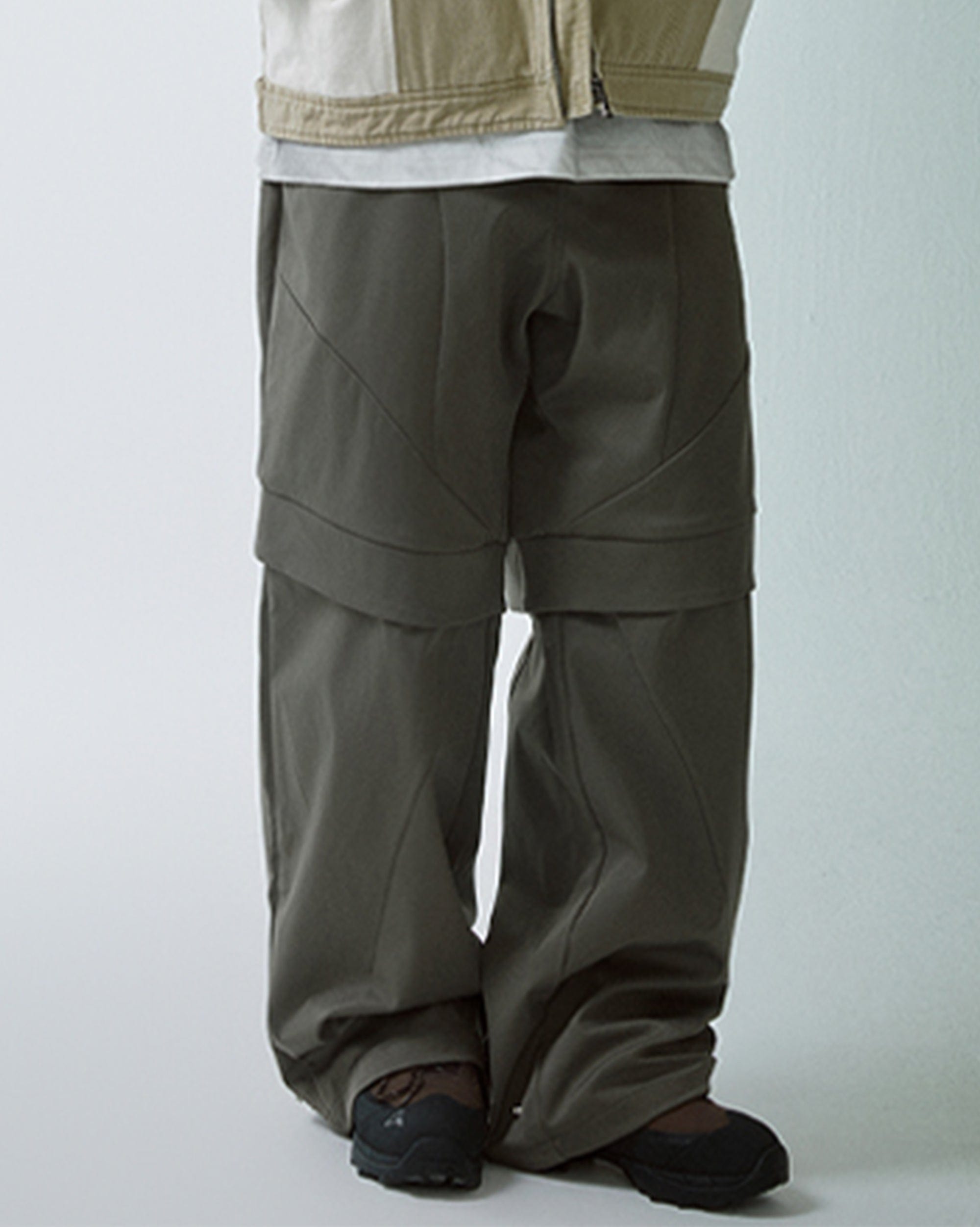 F2CE Modern Deconstructed Double-Knee Rivet Pants, premium urban and streetwear designers apparel on PROJECTISR.com, F2CE