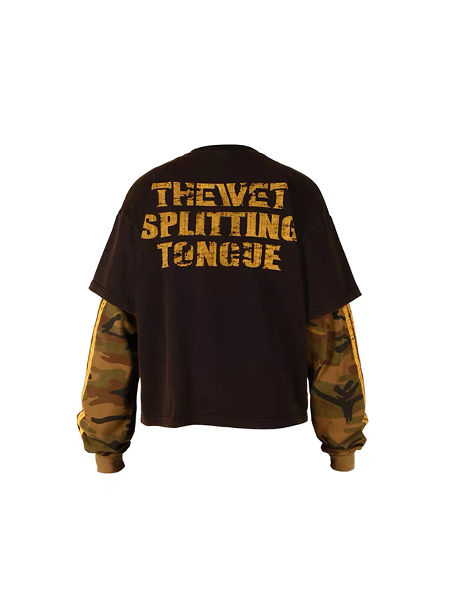 THEWET Camo Washed Layered Long-Sleeve Tee