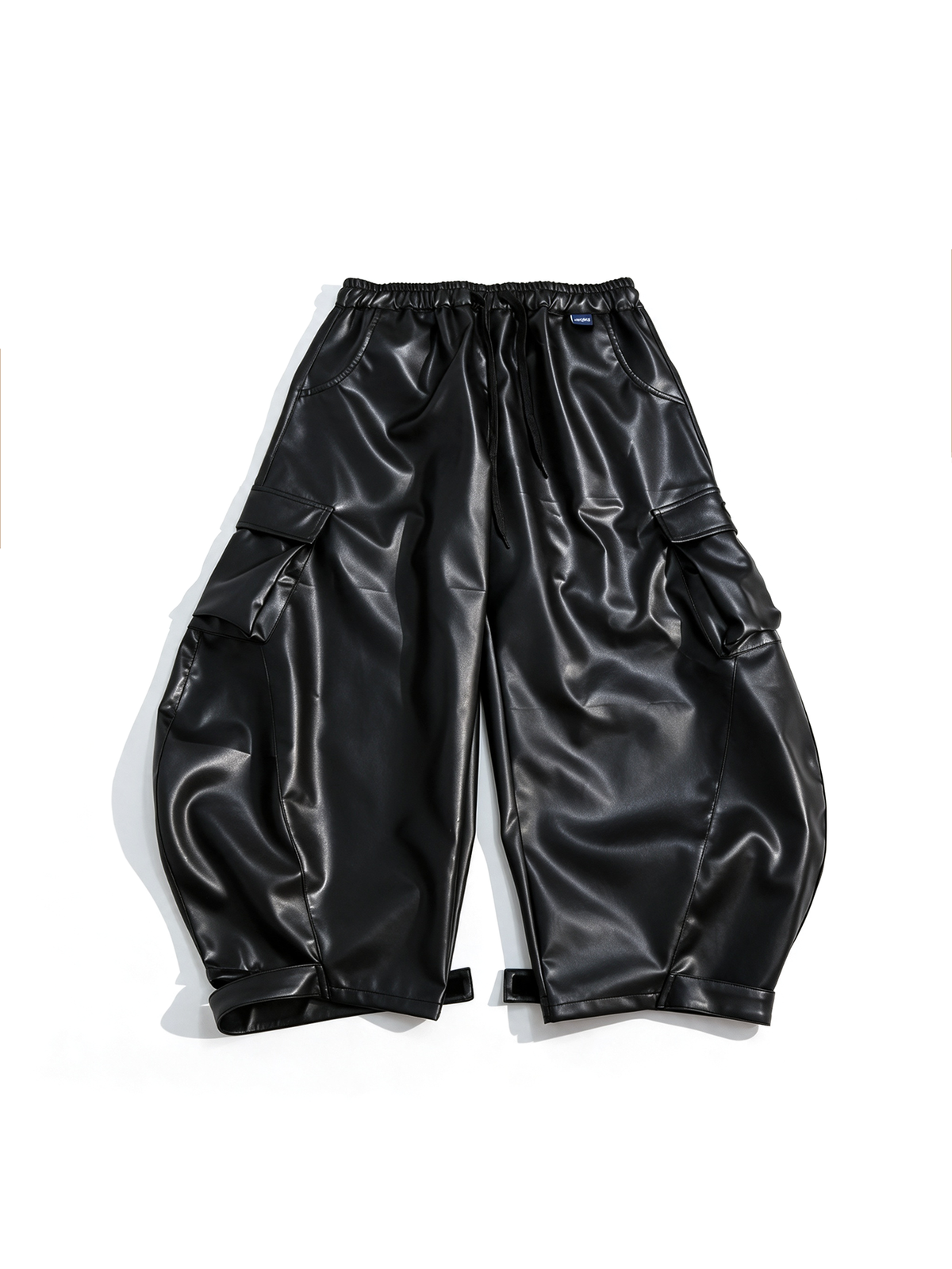 UUCSCC Faux Leather Wide-Leg Cargo Pants, premium urban and streetwear designers apparel on PROJECTISR.com, UUCSCC
