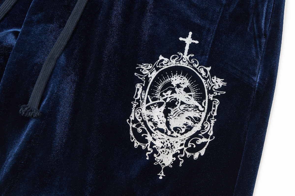 SAXGENWON Velvet Metallic Silver Graphic Hoodie Set