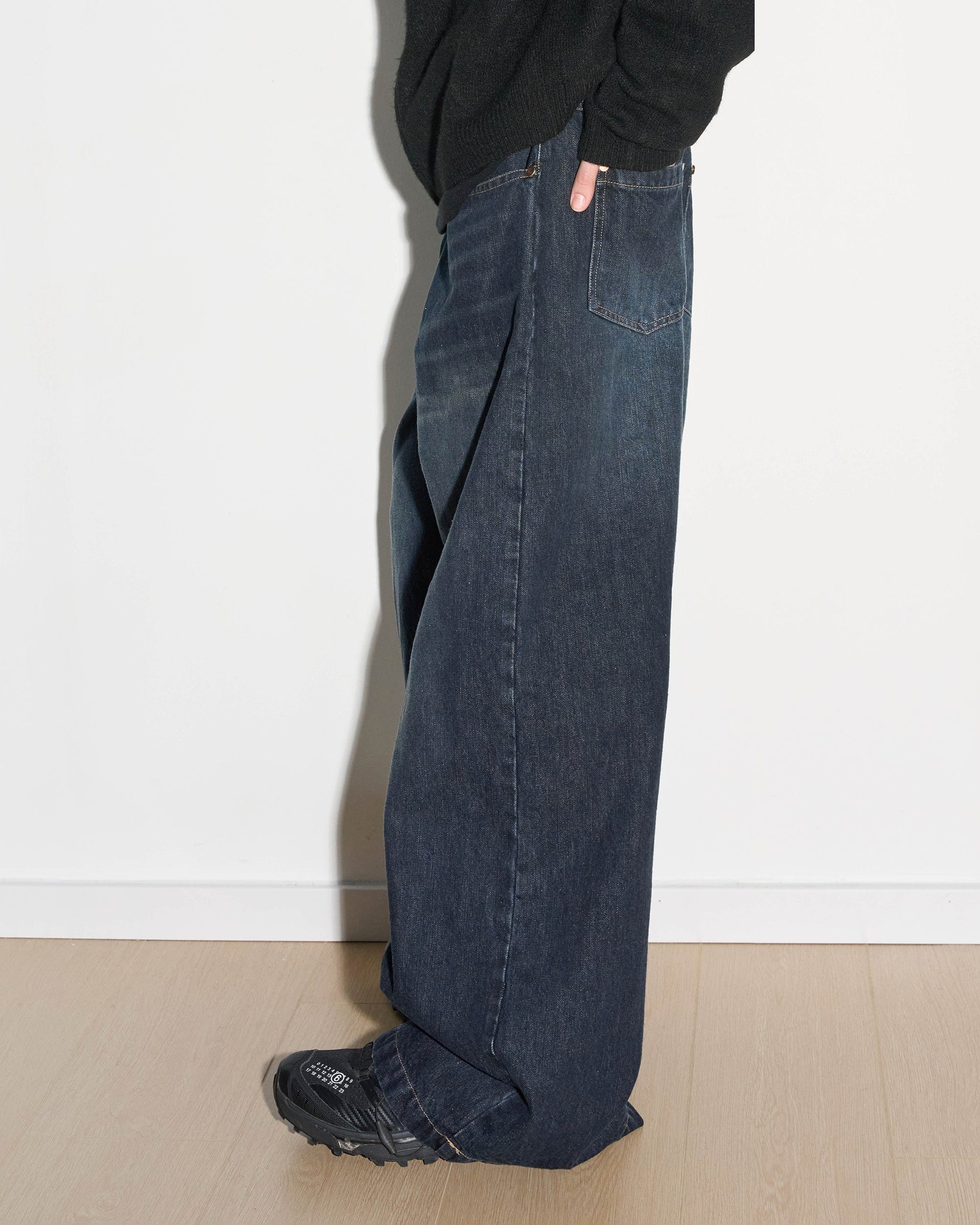 49PERCENT Modern Washed Rivet Straight-Leg Jeans, premium urban and streetwear designers apparel on PROJECTISR.com, 49PERCENT