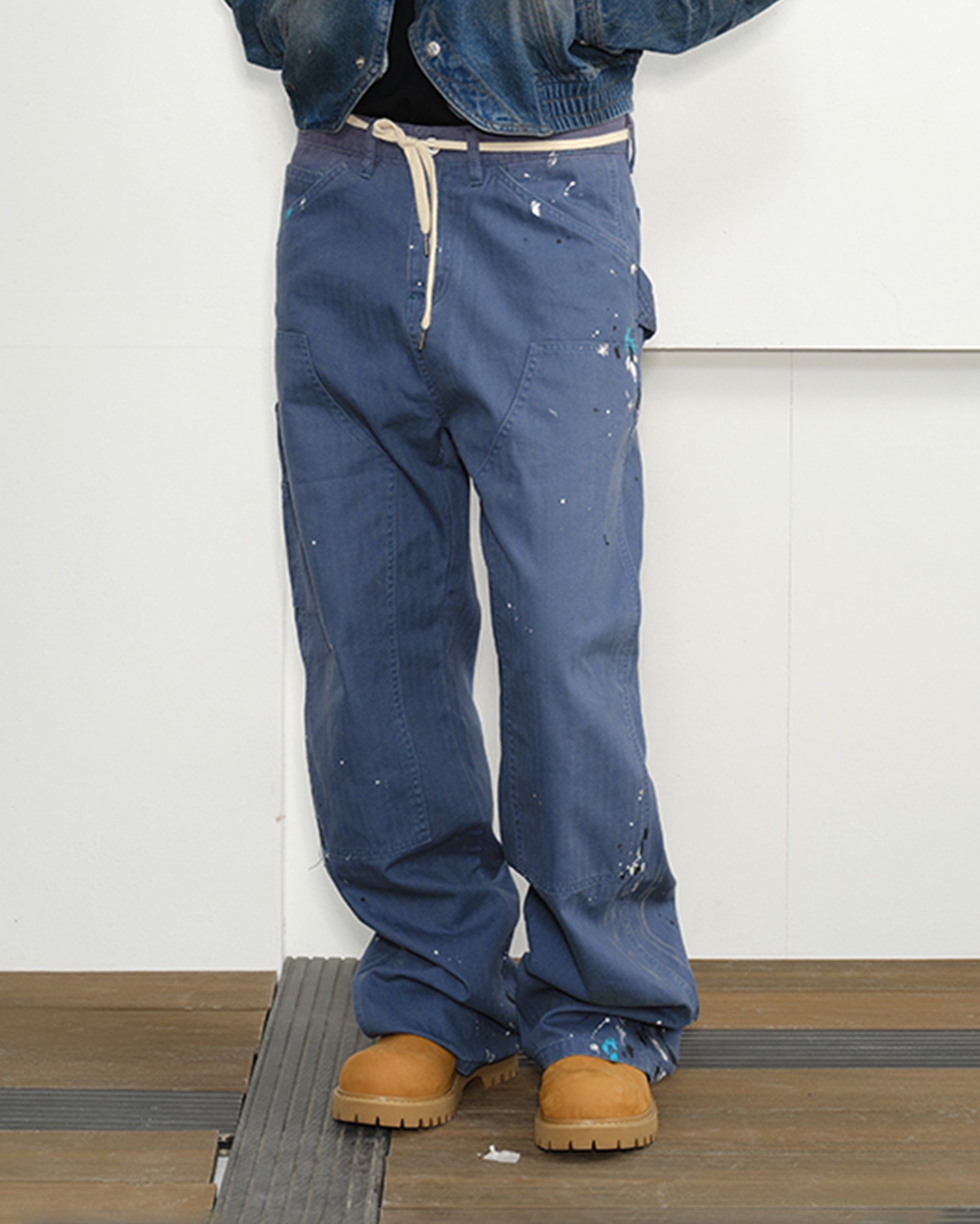 KREATE Paint-Splattered Double-Knee Pants, premium urban and streetwear designers apparel on PROJECTISR.com, KREATE