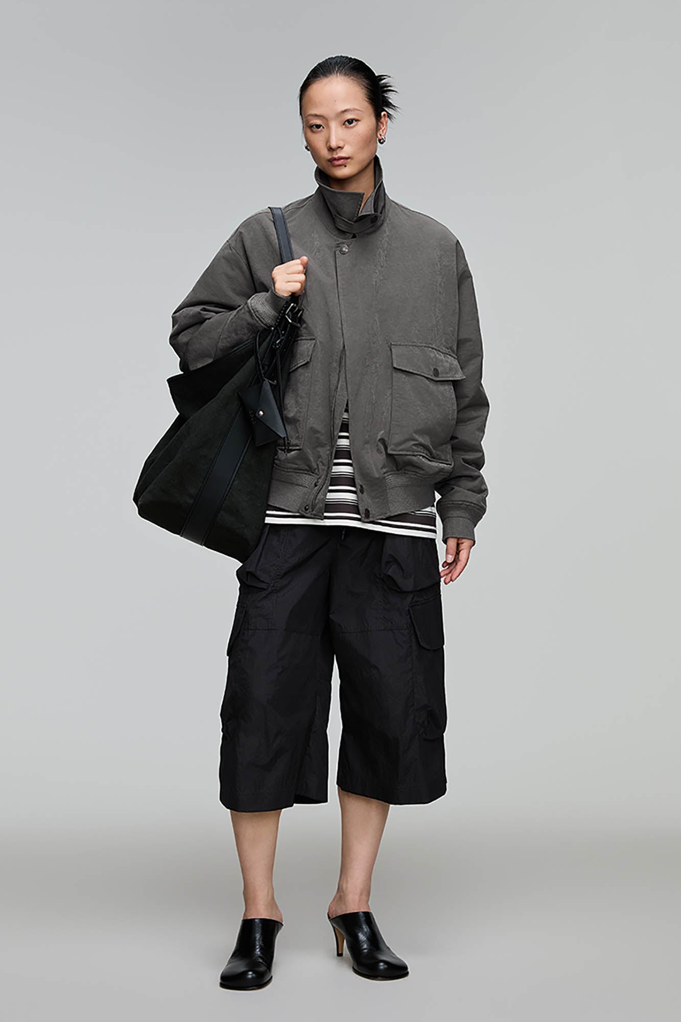 OPICLOTH Retro Stand-Collar Bomber Jacket, premium urban and streetwear designers apparel on PROJECTISR.com, OPICLOTH
