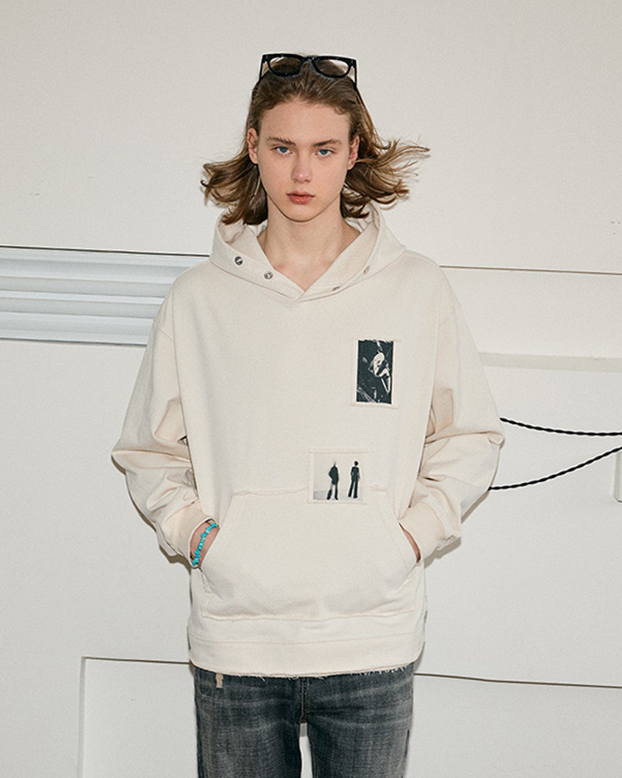 KREATE Abstract Graphics Patchwork Hoodie, premium urban and streetwear designers apparel on PROJECTISR.com, KREATE