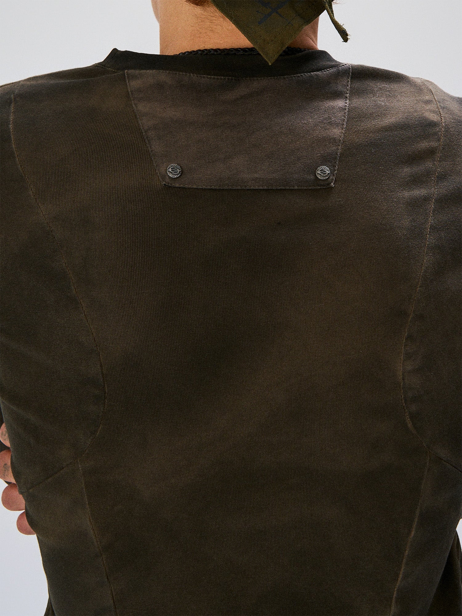 FLYERRER Washed Panelled Slim-Fit Long-Sleeve Tee, premium urban and streetwear designers apparel on PROJECTISR.com, FLYERRER