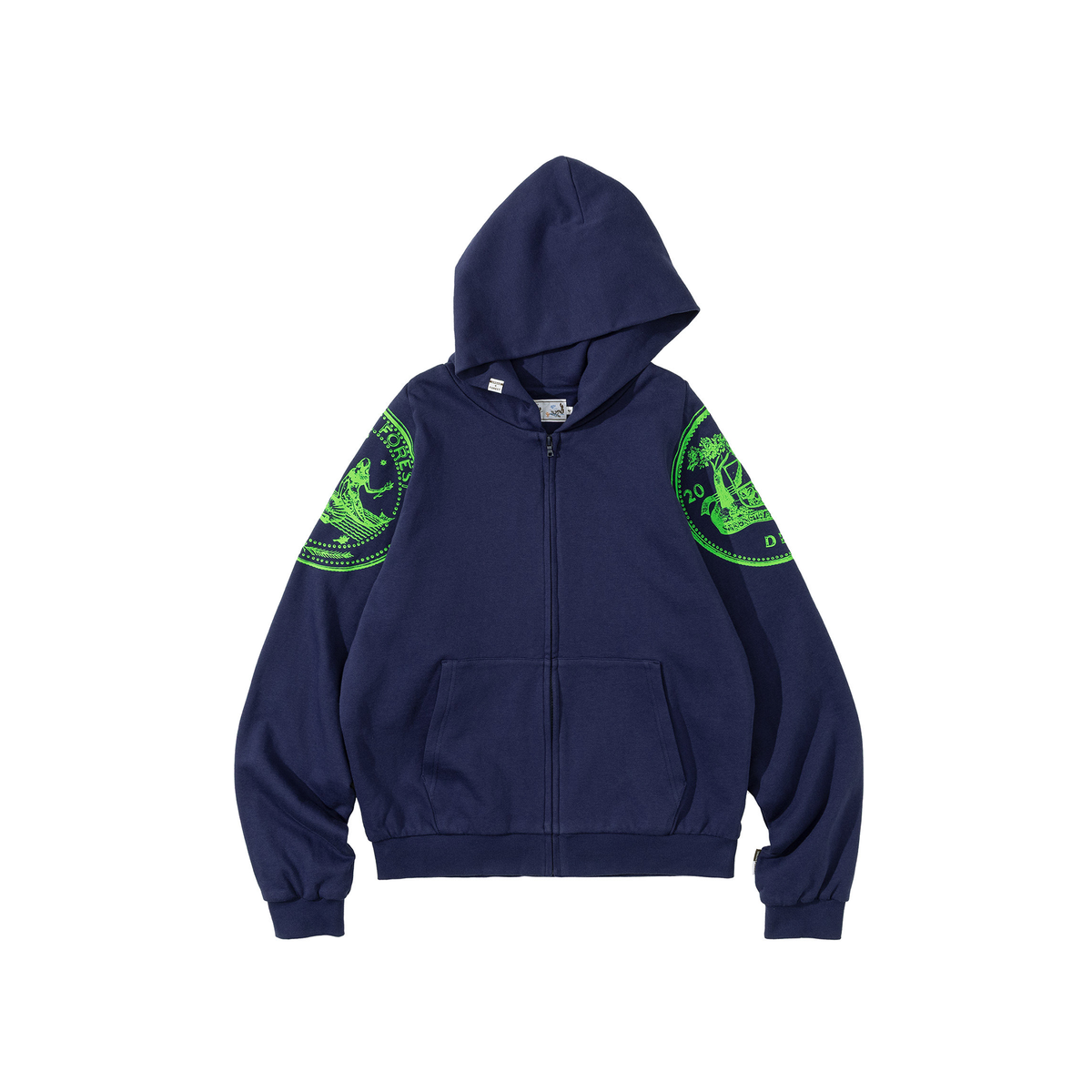 URBAN+FOREST Mythic Coin Graphic Double-Layer Hooded Jacket, premium urban and streetwear designers apparel on PROJECTISR.com, URBAN+FOREST