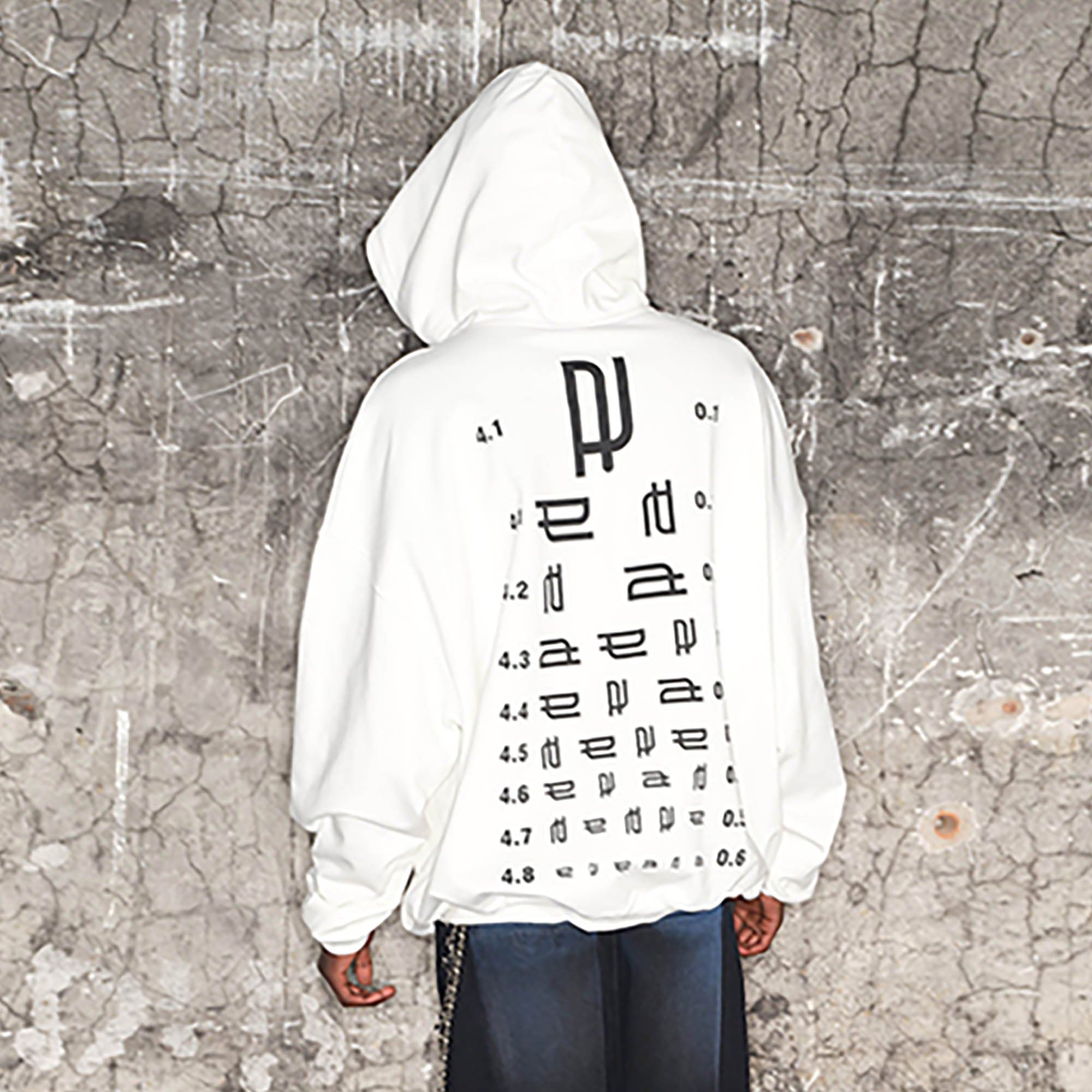 TRIANGLE PROJECT Eye Chart LOGO Hoodie, premium urban and streetwear designers apparel on PROJECTISR.com, TRIANGLE PROJECT