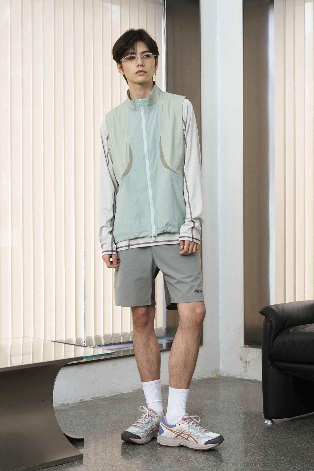 ENSHADOWER Contrast Arc Spliced Drawstring Vest, premium urban and streetwear designers apparel on PROJECTISR.com, ENSHADOWER