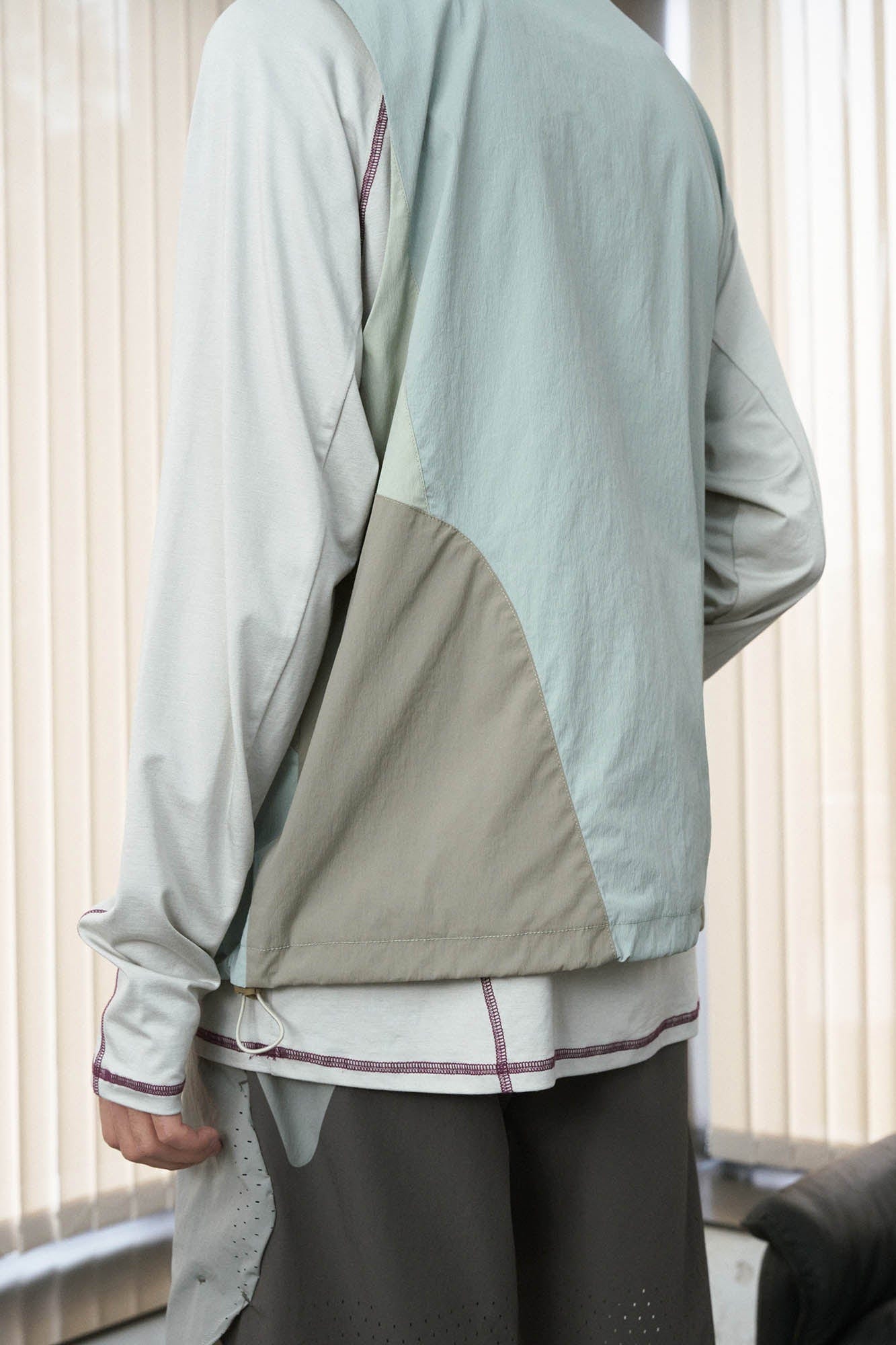 ENSHADOWER Contrast Arc Spliced Drawstring Vest, premium urban and streetwear designers apparel on PROJECTISR.com, ENSHADOWER