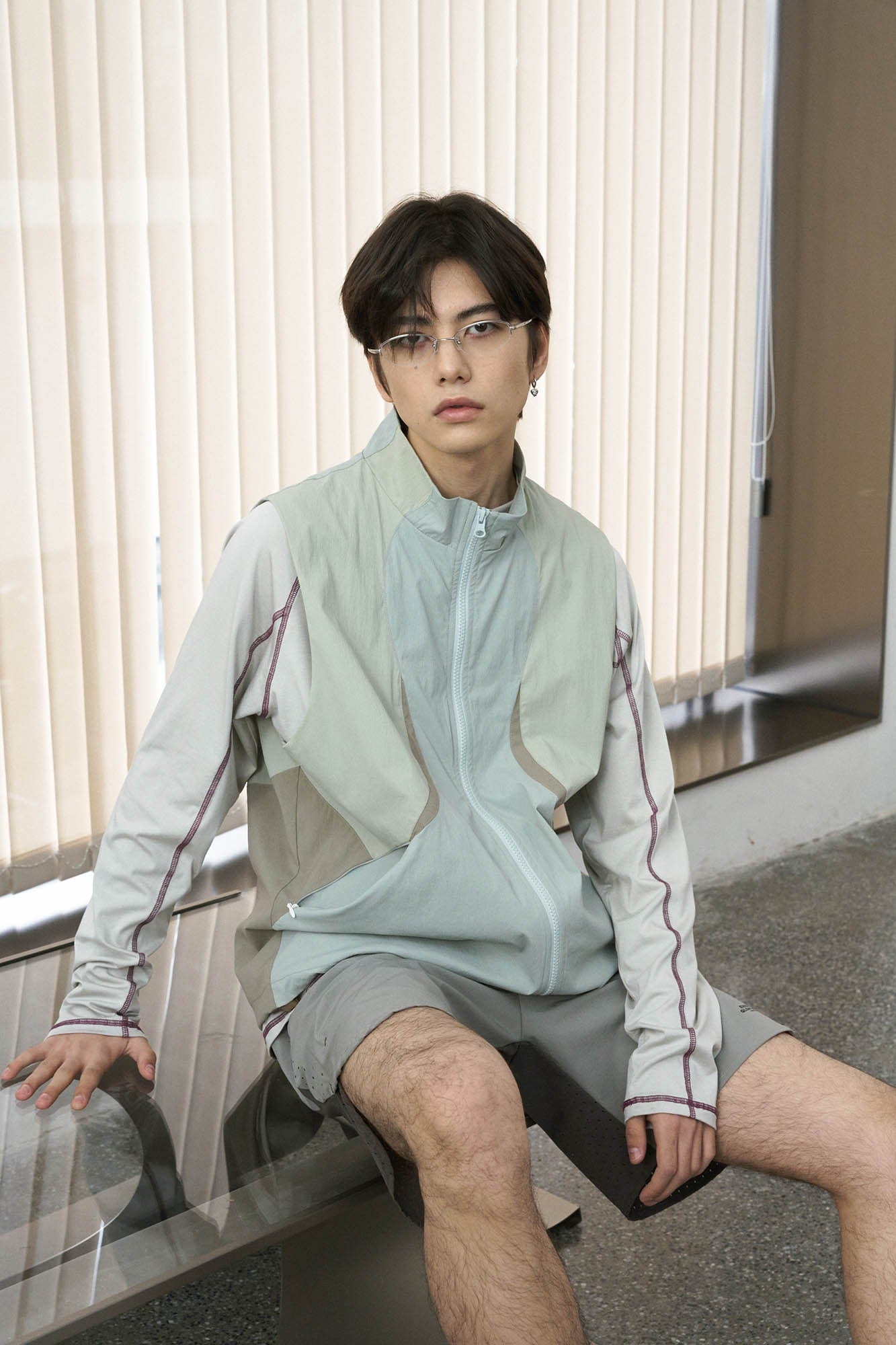 ENSHADOWER Contrast Arc Spliced Drawstring Vest, premium urban and streetwear designers apparel on PROJECTISR.com, ENSHADOWER