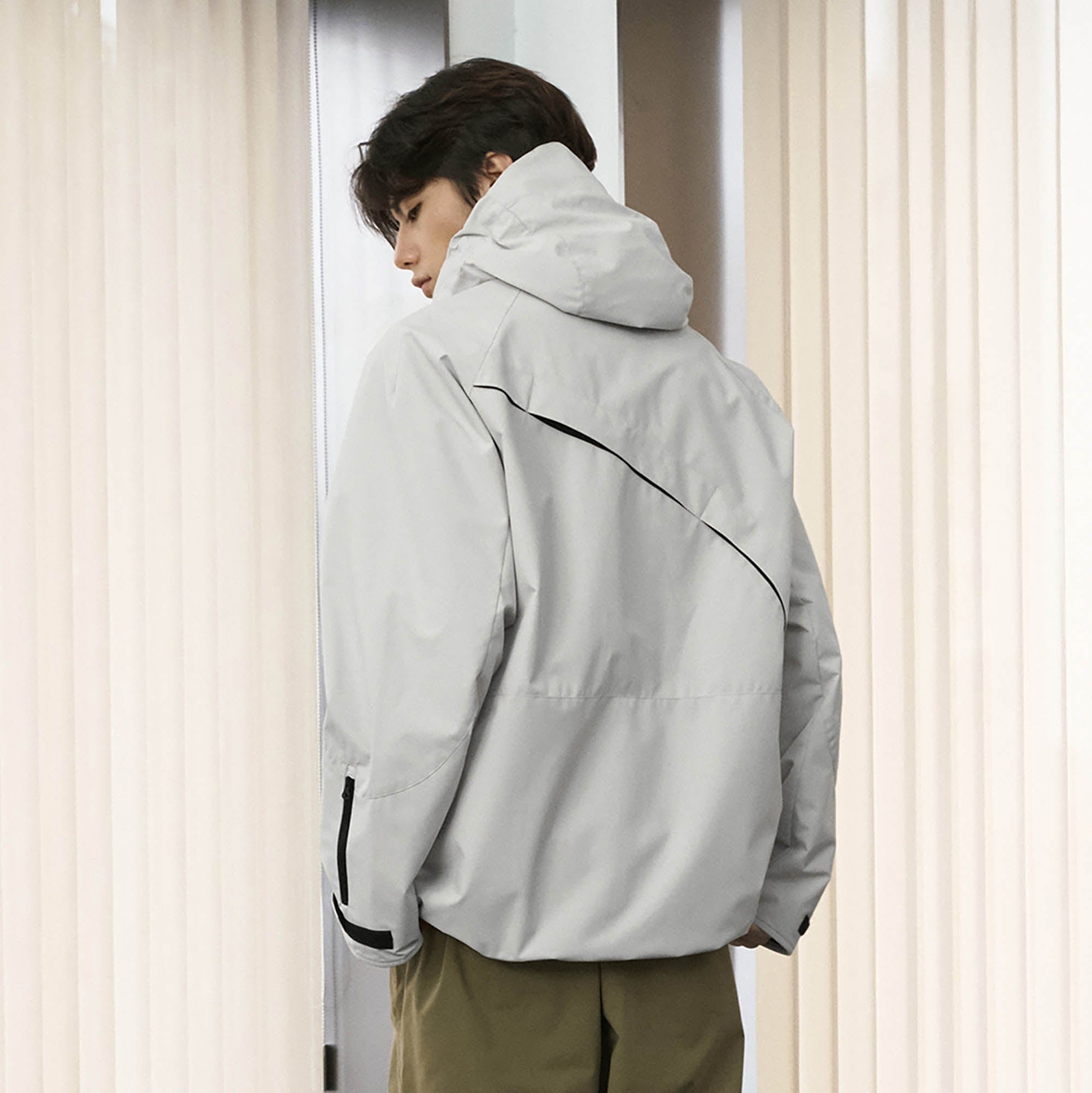 ENSHADOWER Dotted Spliced Mesh Windbreaker, premium urban and streetwear designers apparel on PROJECTISR.com, ENSHADOWER