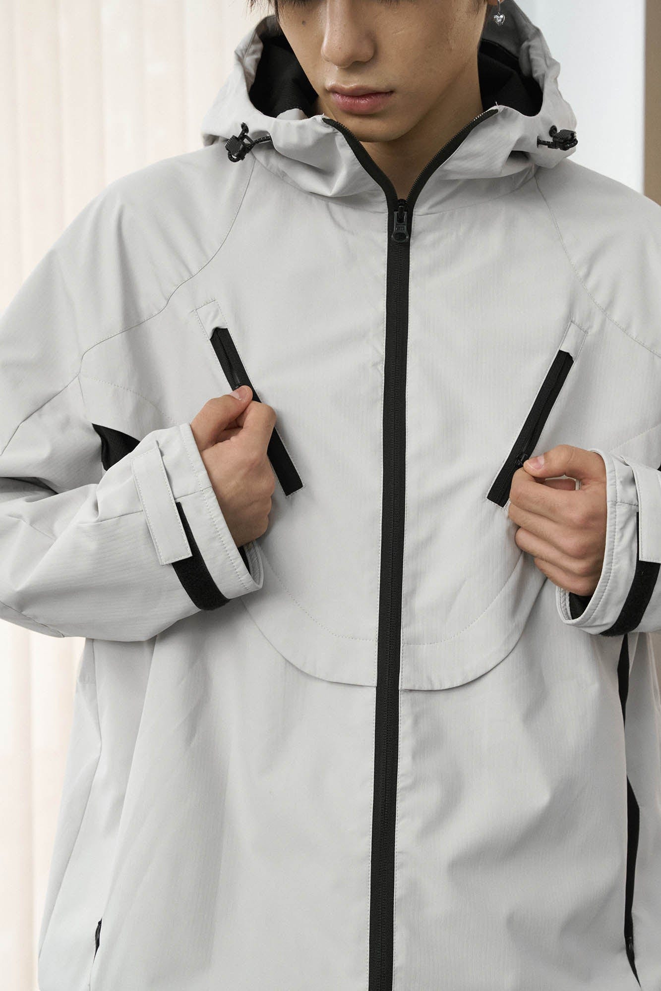 ENSHADOWER Dotted Spliced Mesh Windbreaker, premium urban and streetwear designers apparel on PROJECTISR.com, ENSHADOWER
