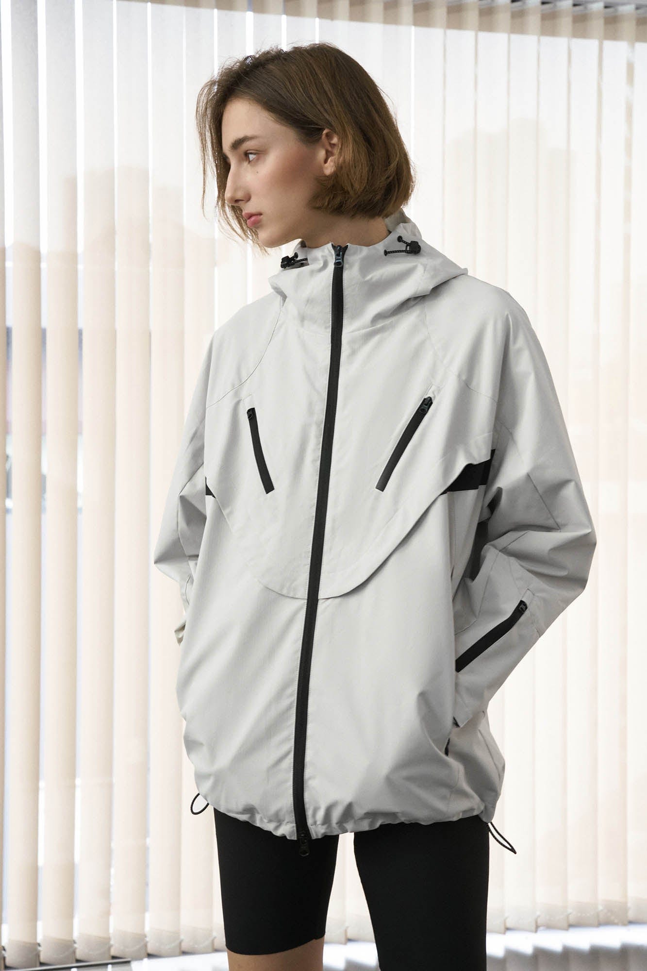 ENSHADOWER Dotted Spliced Mesh Windbreaker, premium urban and streetwear designers apparel on PROJECTISR.com, ENSHADOWER