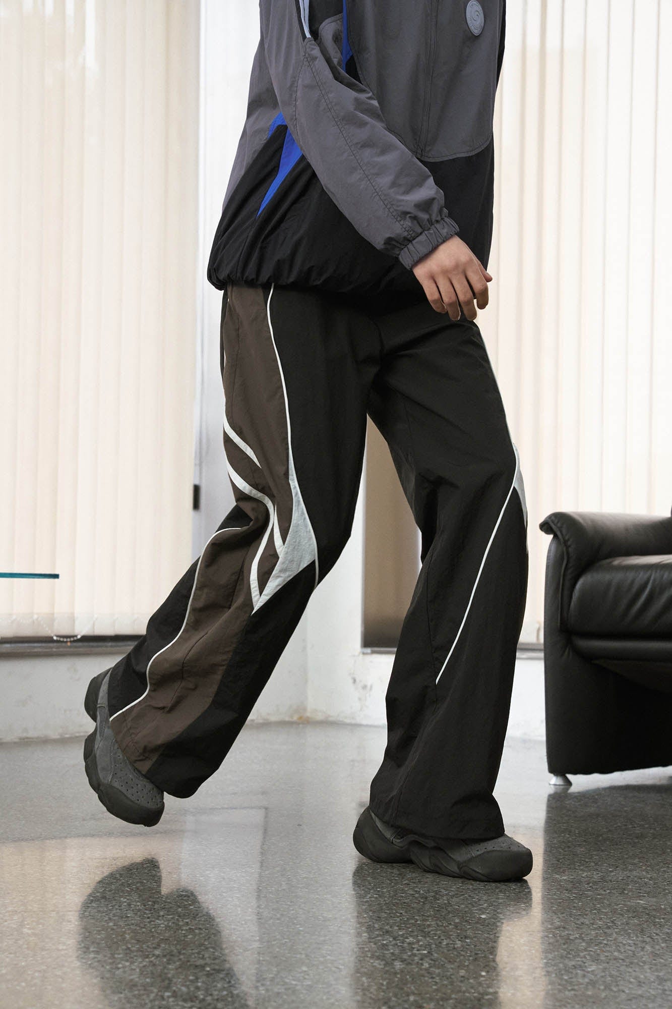 ENSHADOWER Contrast Striped Hem-Drawstring Pants, premium urban and streetwear designers apparel on PROJECTISR.com, ENSHADOWER