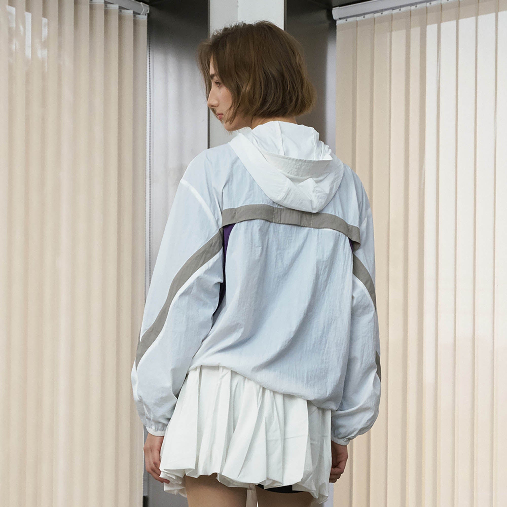 ENSHADOWER Spliced Mesh UV Protection Drawstring Jacket, premium urban and streetwear designers apparel on PROJECTISR.com, ENSHADOWER