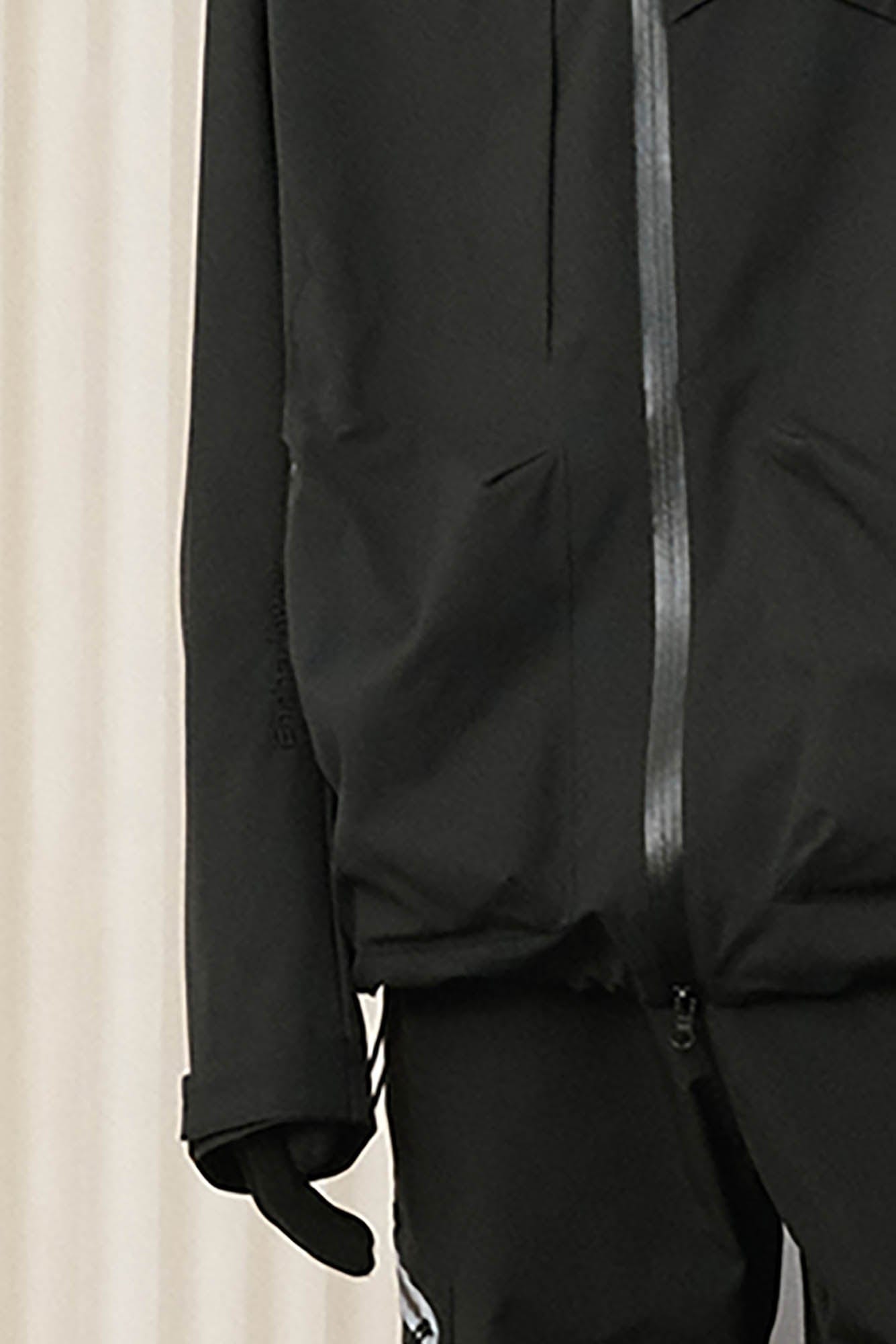 ENSHADOWER Asymmetrical Spliced Drawstring Splash-Proof Windbreaker, premium urban and streetwear designers apparel on PROJECTISR.com, ENSHADOWER