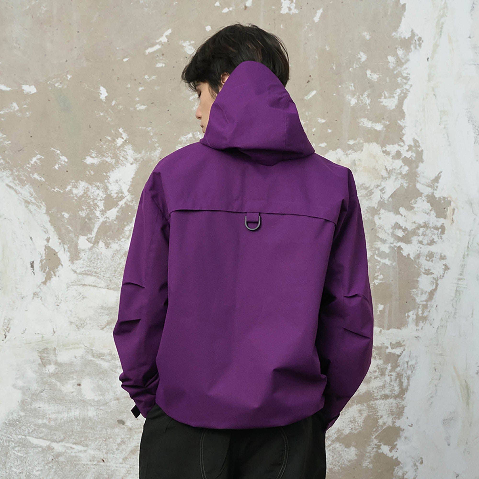 ENSHADOWER Asymmetrical Spliced Drawstring Splash-Proof Windbreaker, premium urban and streetwear designers apparel on PROJECTISR.com, ENSHADOWER